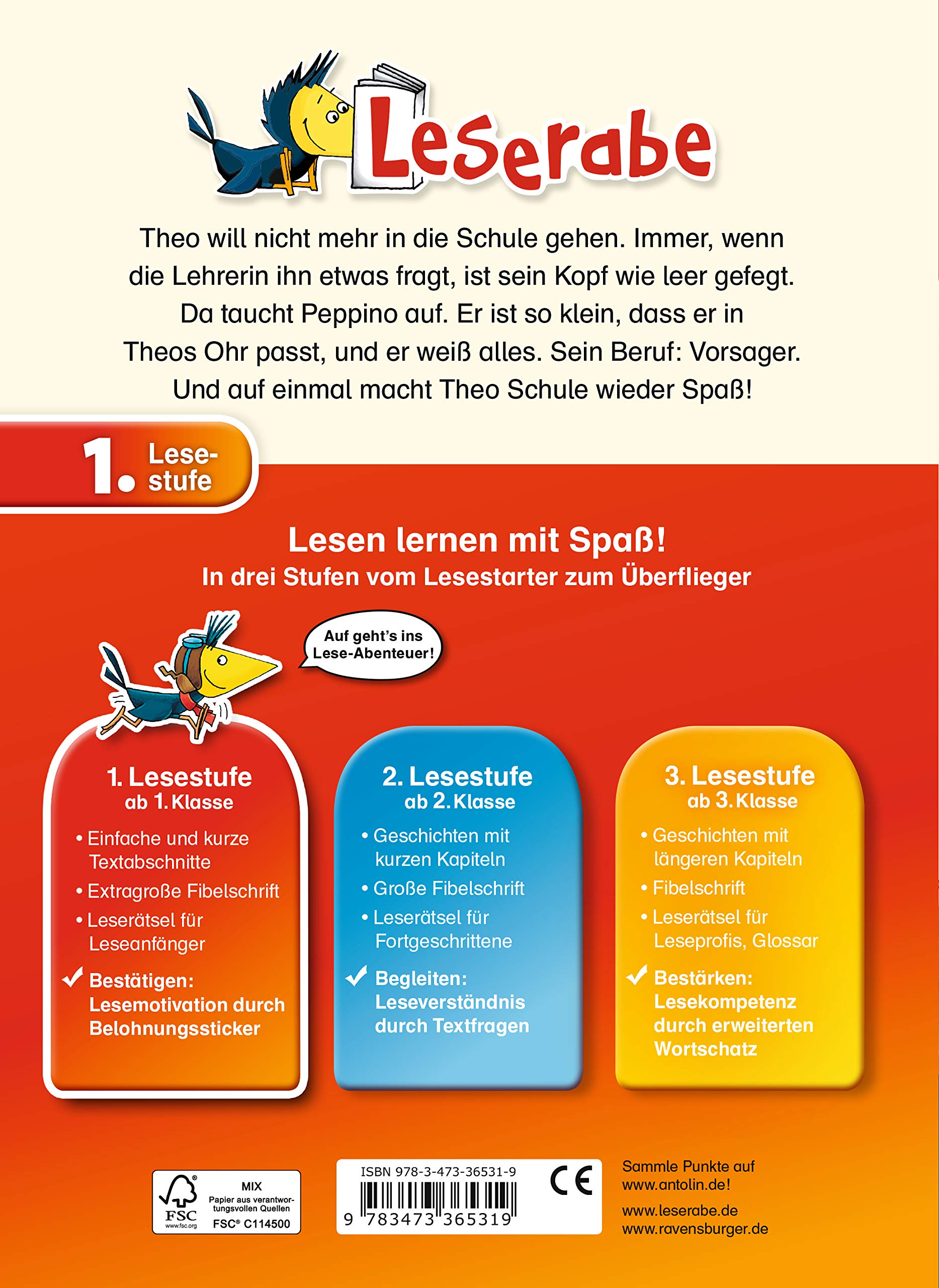 Theo und der Mann im Ohr - Leserabe 1. Klasse - Erstlesebuch für Kinder ab 6 Jahren: Eine Schul-Mutmach-Geschichte (Leserabe - 1. Lesestufe)