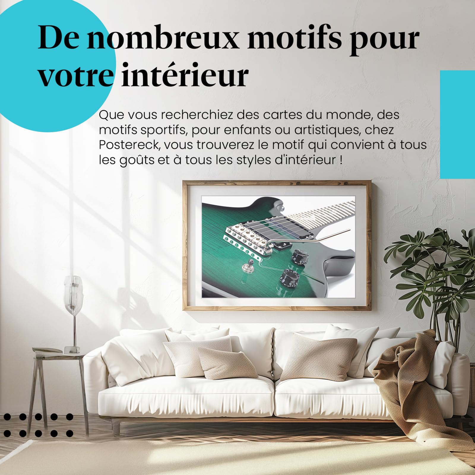 Postereck - 0931 - Guitare électrique, instrument de musique, rock. Art Mural Tirage – Décoration musique, Canvas - toile - 100,0 cm x 75,0 cm