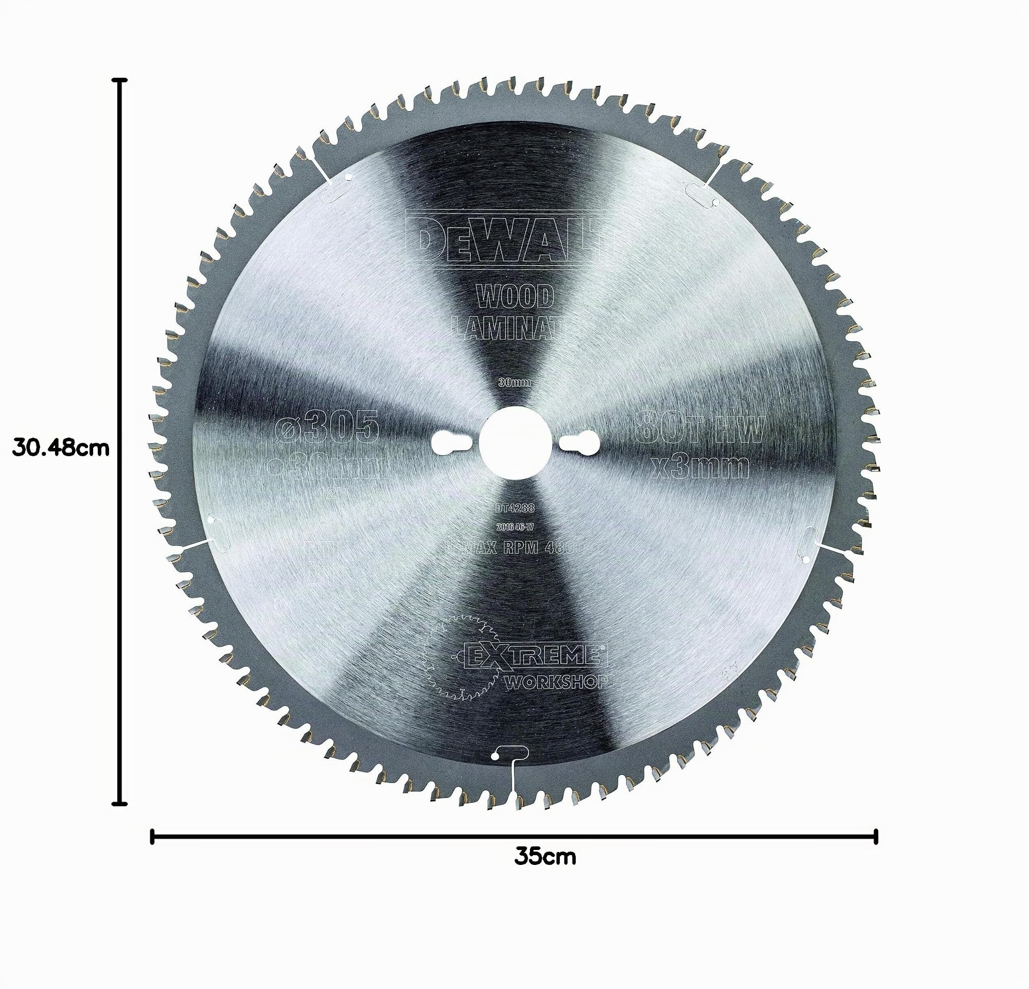 DeWalt DT4288-QZ - Hoja para sierra circular estacionaria, 305 x 30 mm, 80D TCG -5º