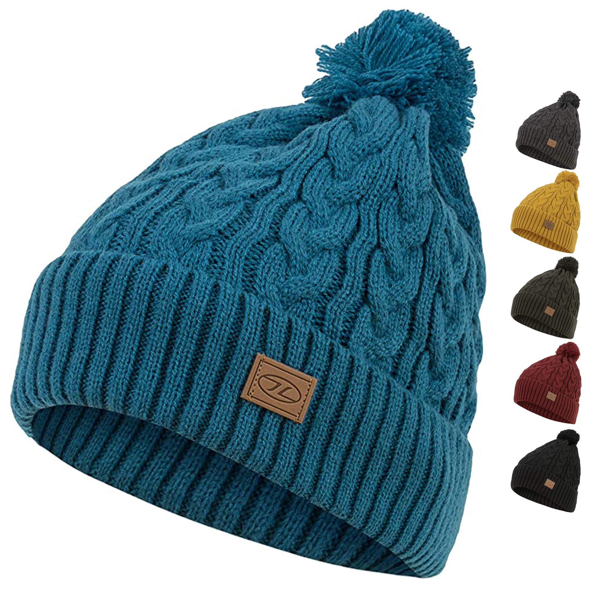 Highlander Beira Lined Bobble Hat Ocean Blue from B&Q