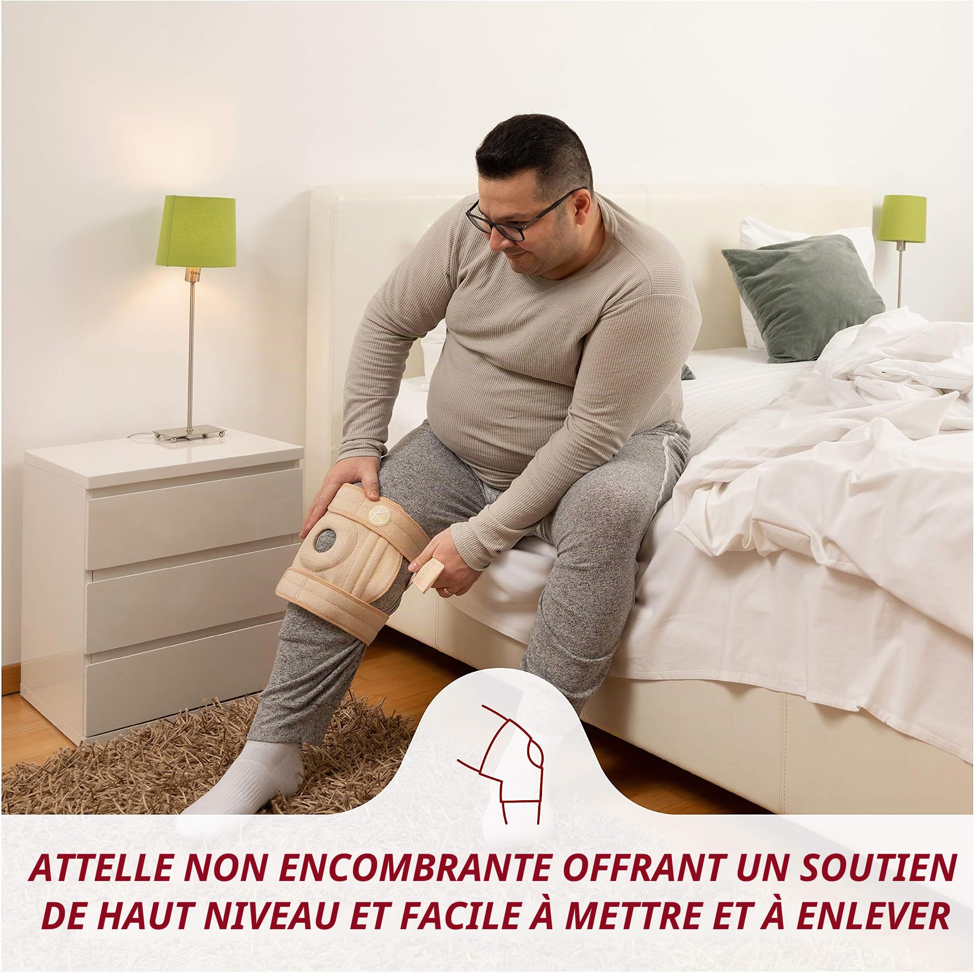 KARM Genouillère Taille Plus pour Femmes & Hommes 4XL 5XL 6XL - Support de Genou Extra Large pour Jambes et Cuisse Grosses - Genouillère Ajustable Taille Plus pour Personnes Obèses, Arthrite
