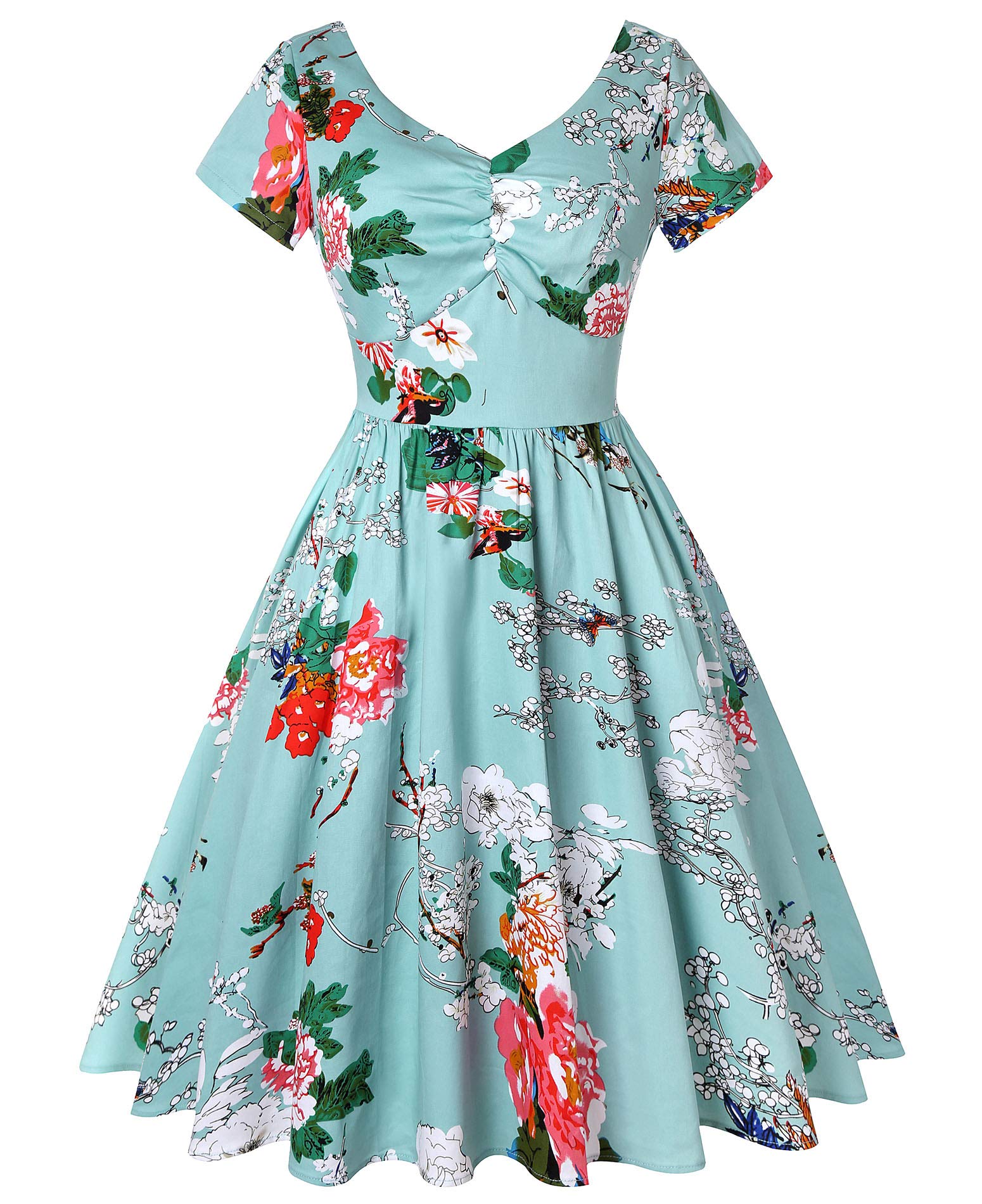 Women's 1950S Retro Cap Sleeve V Neck Cocktail Party Dresses