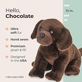 Bearington Brody The Labrador Stuffed Dog, 13 Inch Chocolate Lab Stuffed Animal