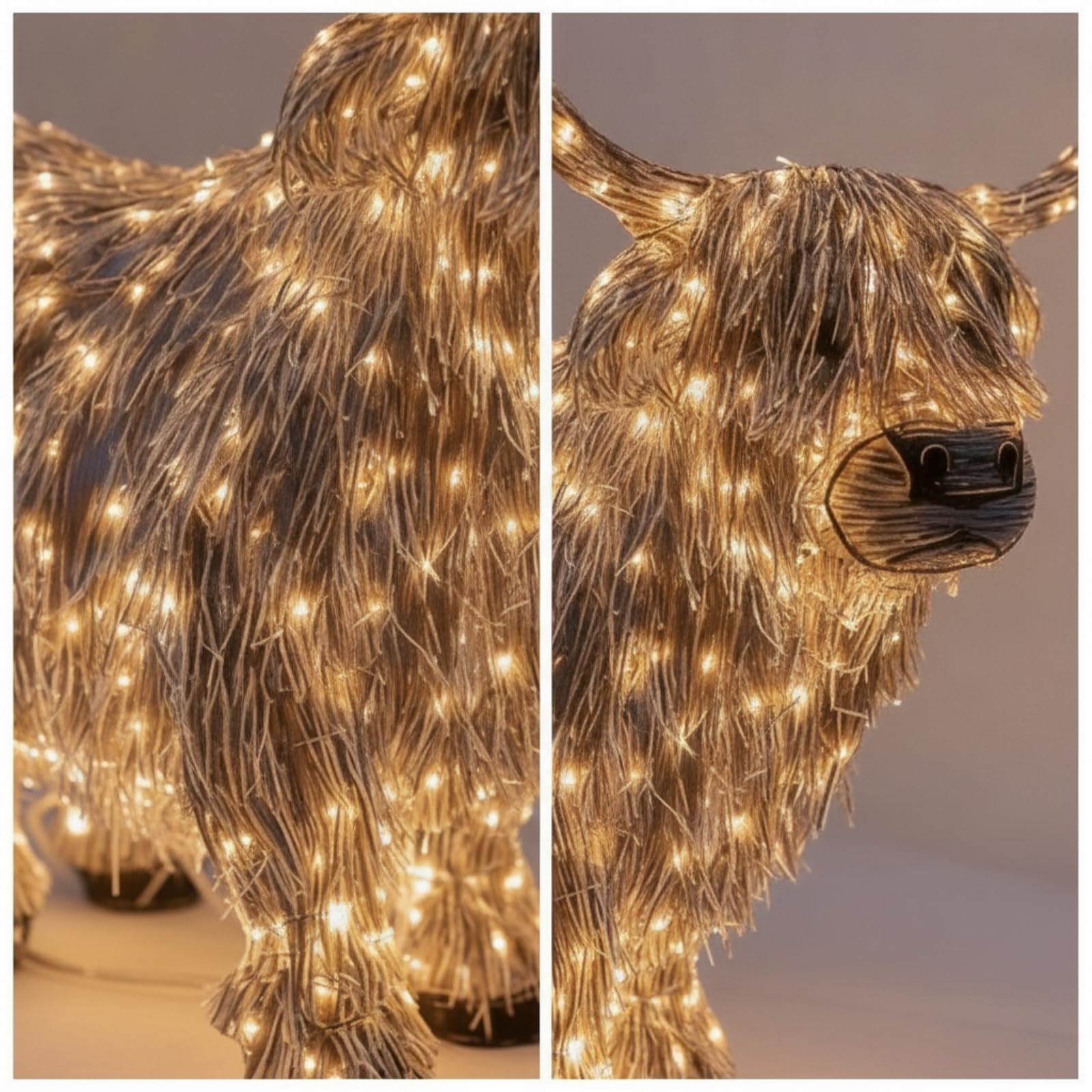 Kuhfigur mit Beleuchtung Glowing Kuhfigur Gemütlich Gebirgsregion-Kuh für Dekoliebhaber, Garten