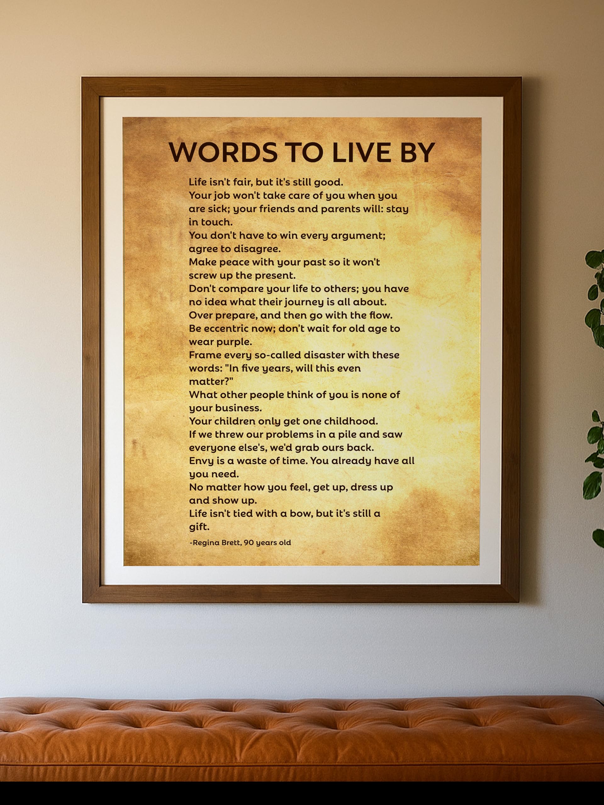 Amazon.com: Words To Live By Inspirational Wall Art, 11x14