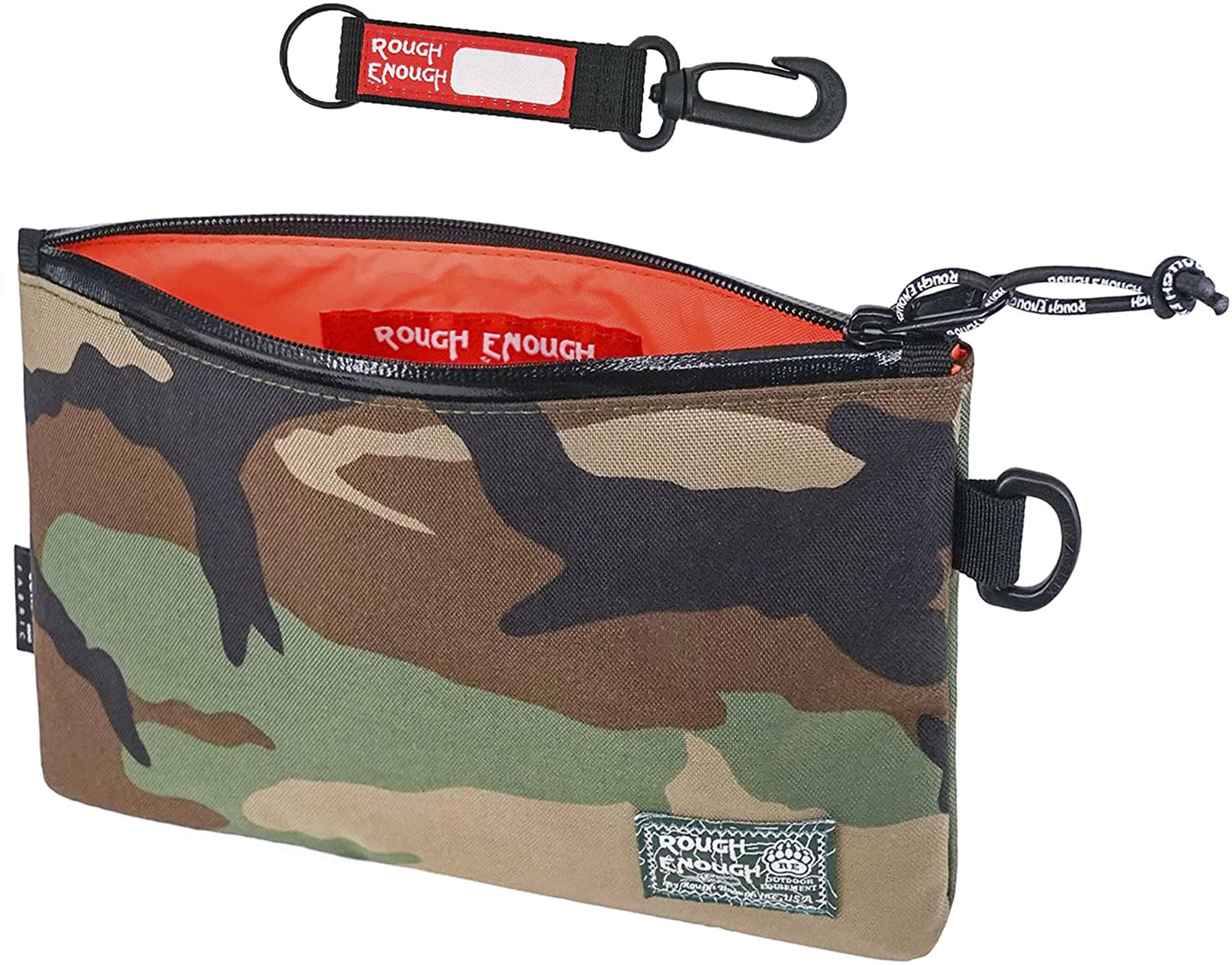 Rough Enough Large Thin Pencil Case Money Bag Pouch Organizer