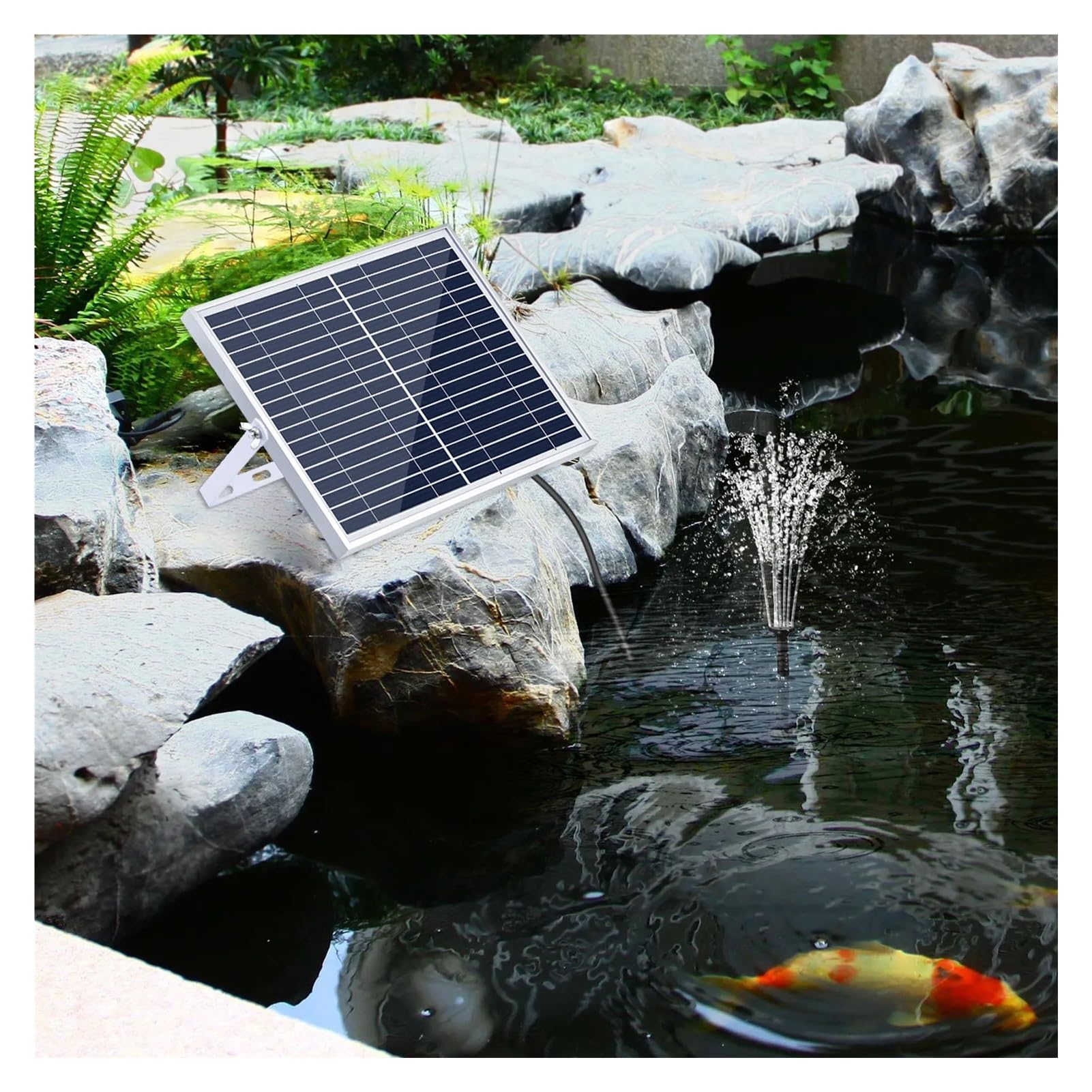 Alta precisione Pompa for fontana solare da 10 W con grande pannello solare, 3 ugelli, altezza massima dell'acqua 100 cm, for bagno for uccelli, acquario, piccolo laghetto, giardino Ampiamente applica