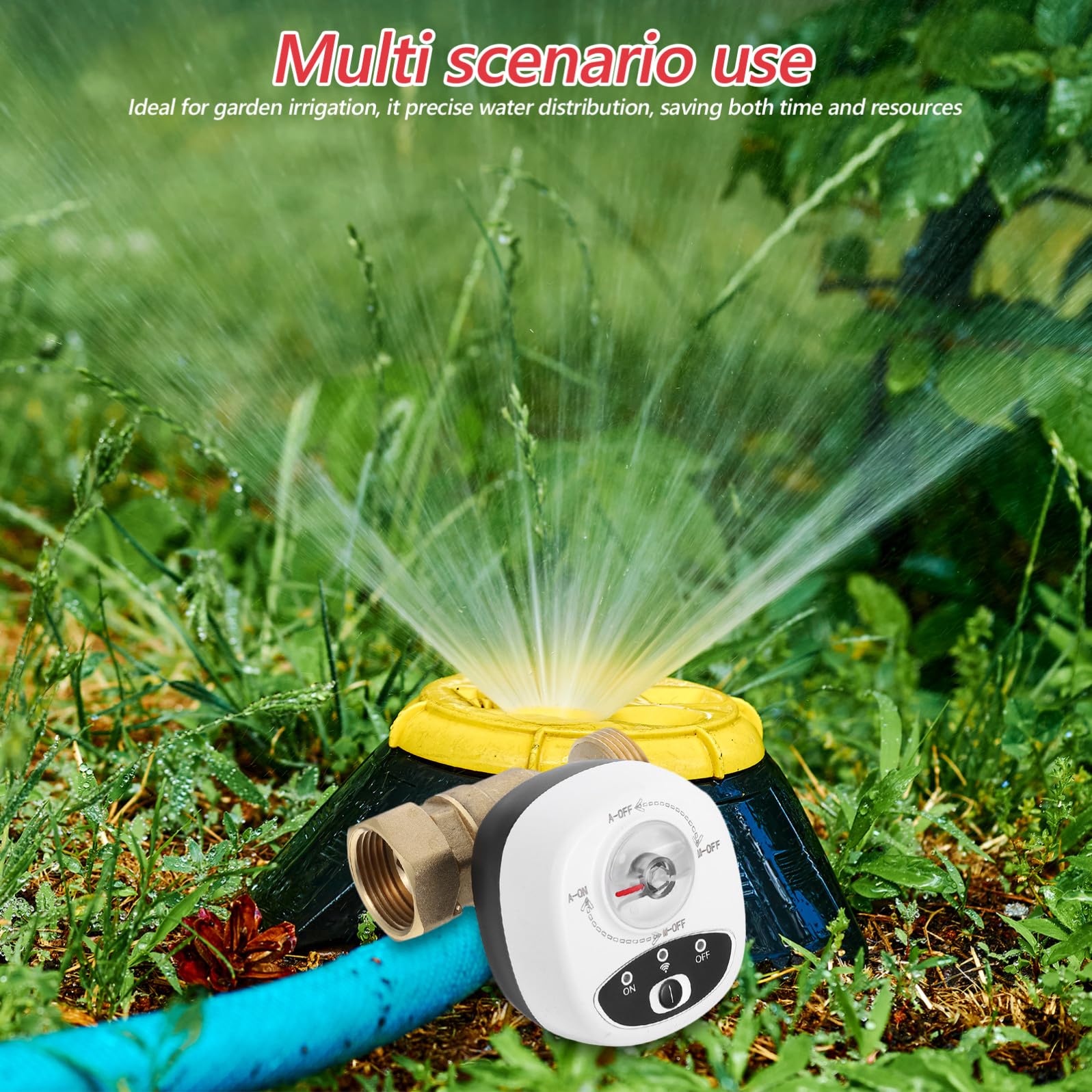 Válvula de Agua Inteligente Wifi Ahorro de Agua Garantizado con Temporizador y Alarma Material PC y Abs Control Remoto para Sistemas de Riego