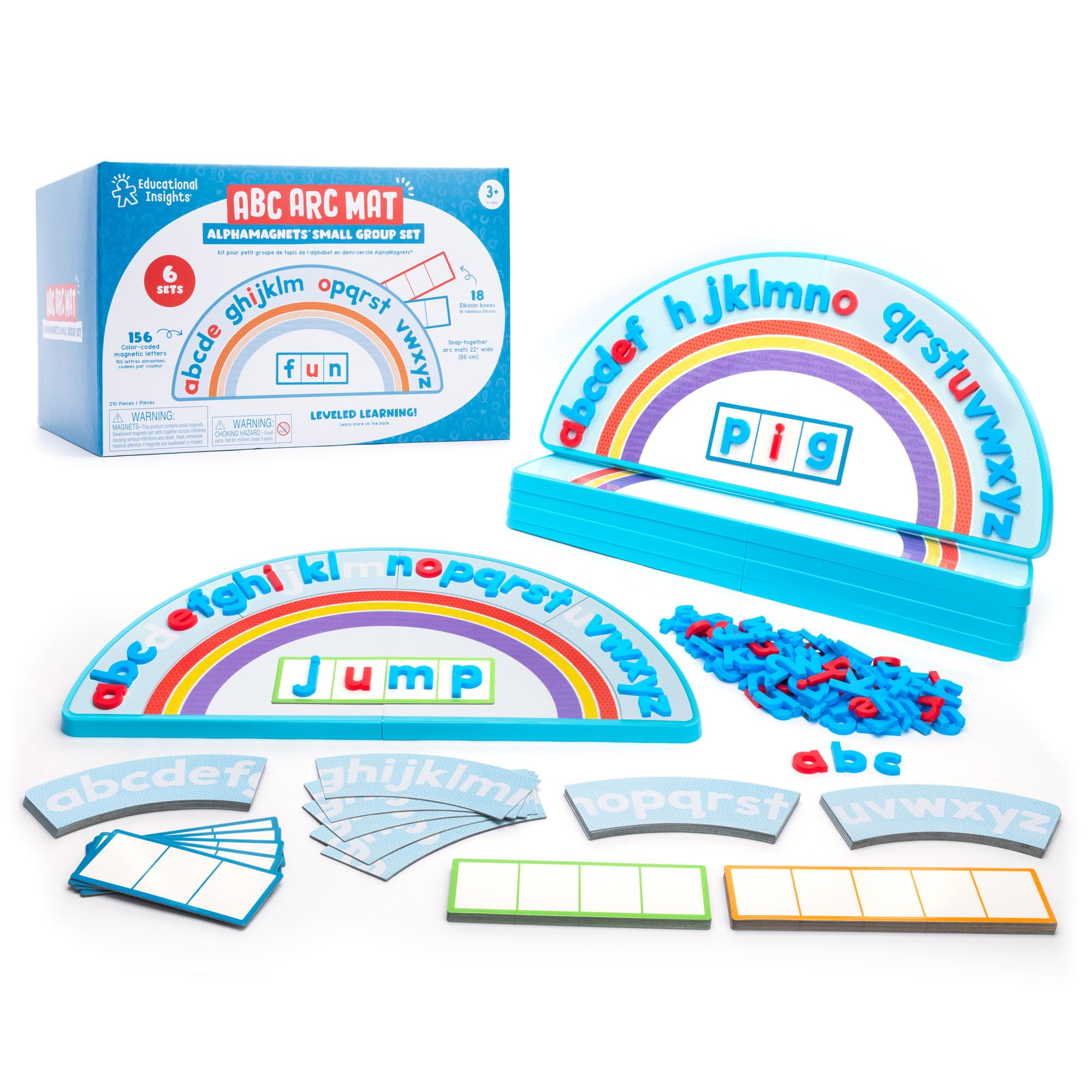 Learning Resources Alfombra ABC con AlphaMagnets para Pequeños Grupos, Juego Multisensorial para Reconocimiento de Letras y Aprendizaje de la Lectura Temprana, Material de Clase, Niños 3 4 5 Años
