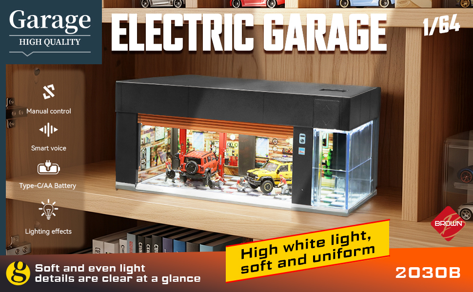 1/64 Scale Diecast Car Display Case for Mini Car Storage with LED