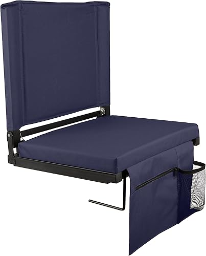 Home-Complete Asiento de grada, cojín de asiento de estadio con bolsillo y portavasos, silla deportiva portátil ancha, asientos de estadio con