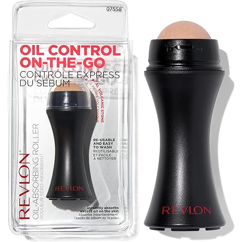 Revlon Face Roller, Oily Skin Control for Makeup, Oil Absorbing, Volcanic Reusable Facial Skincare Tool for At-Home or On-the-Go Mini Massage, 1 Count