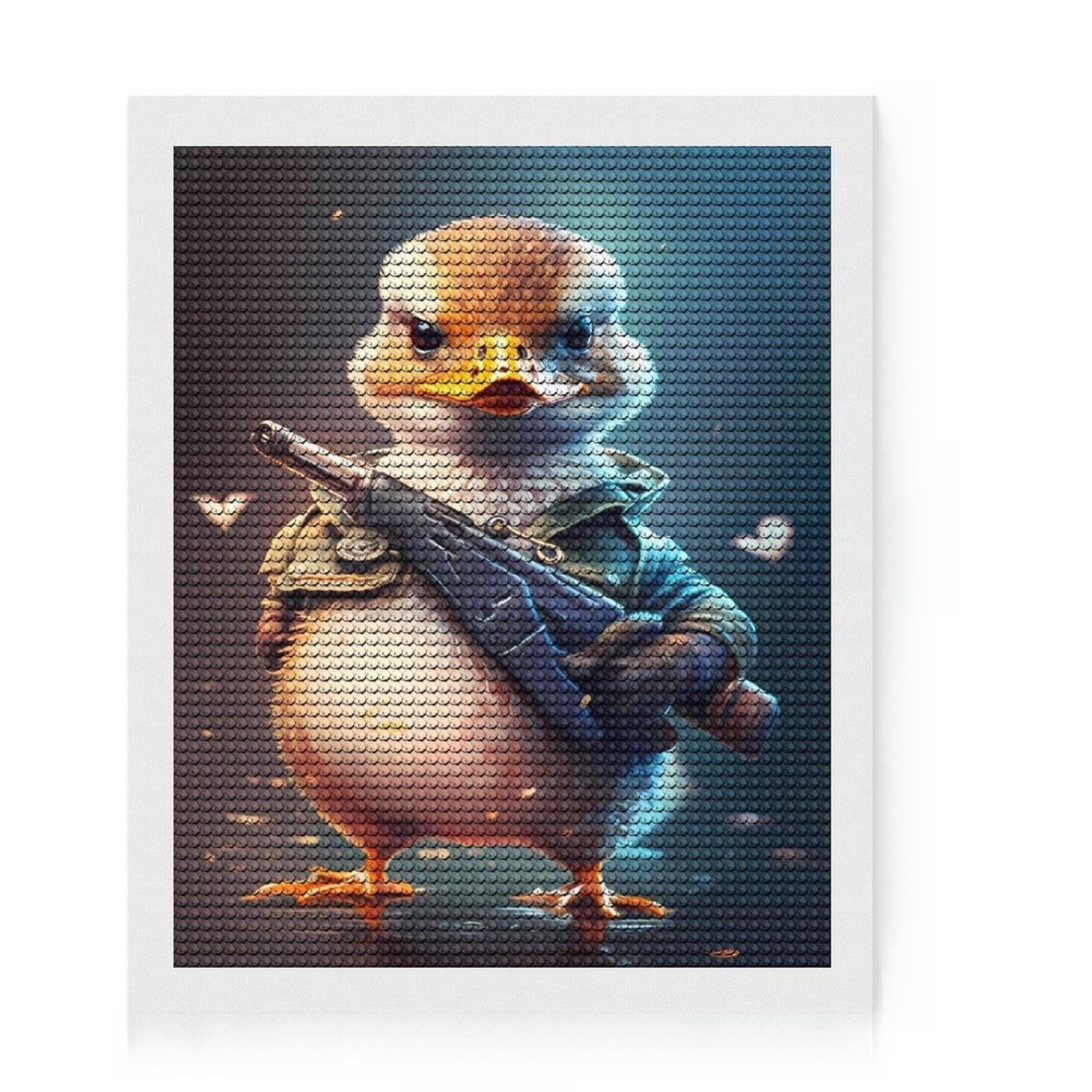 Junmoney Captain Baby Duck Round Drill Diamond Painting 16"x20", Stress Relief Craft, Aesthetic Room Decor, for Adults, Festive Craft Gift