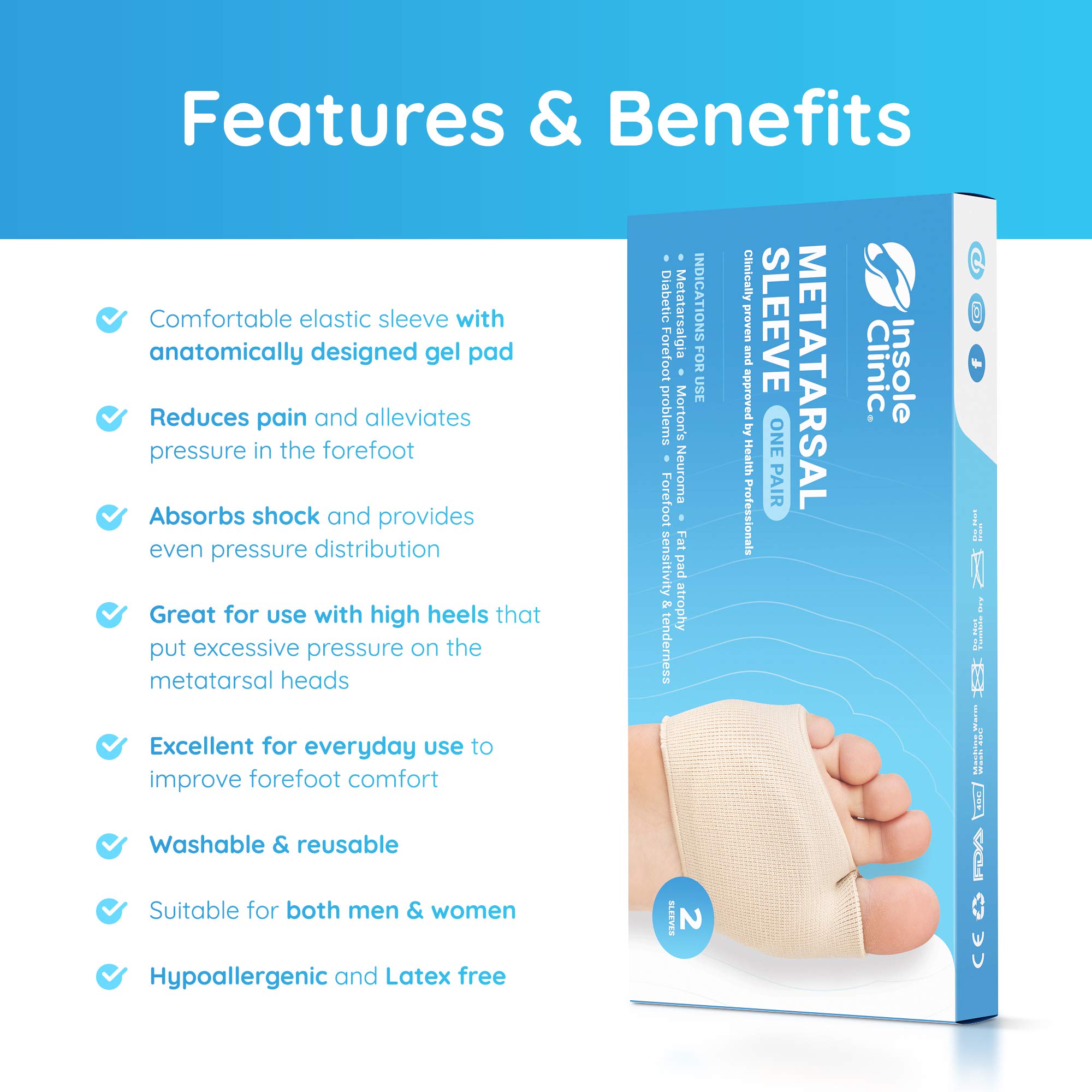 Metatarsal Pads by Insole Clinic® Metatarsalgia Mortons Neuroma