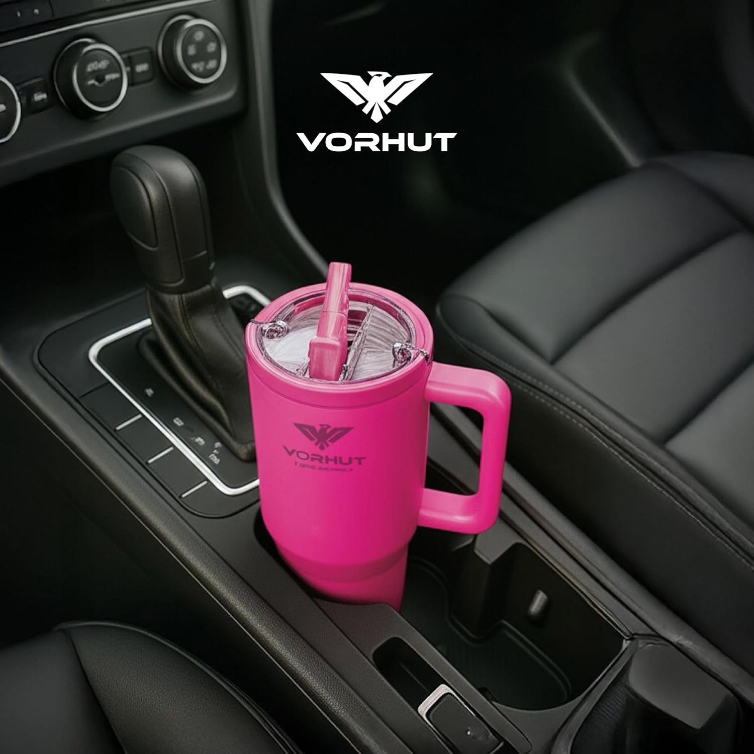 30 oz Tumbler with Handle - Insulated Stainless Steel Coffee Tumbler with Lid and Straw - Leak Proof Travel Mug - Dishwasher Safe - Insulated Cup for Hot & Cold Beverages - Rose - Image 8