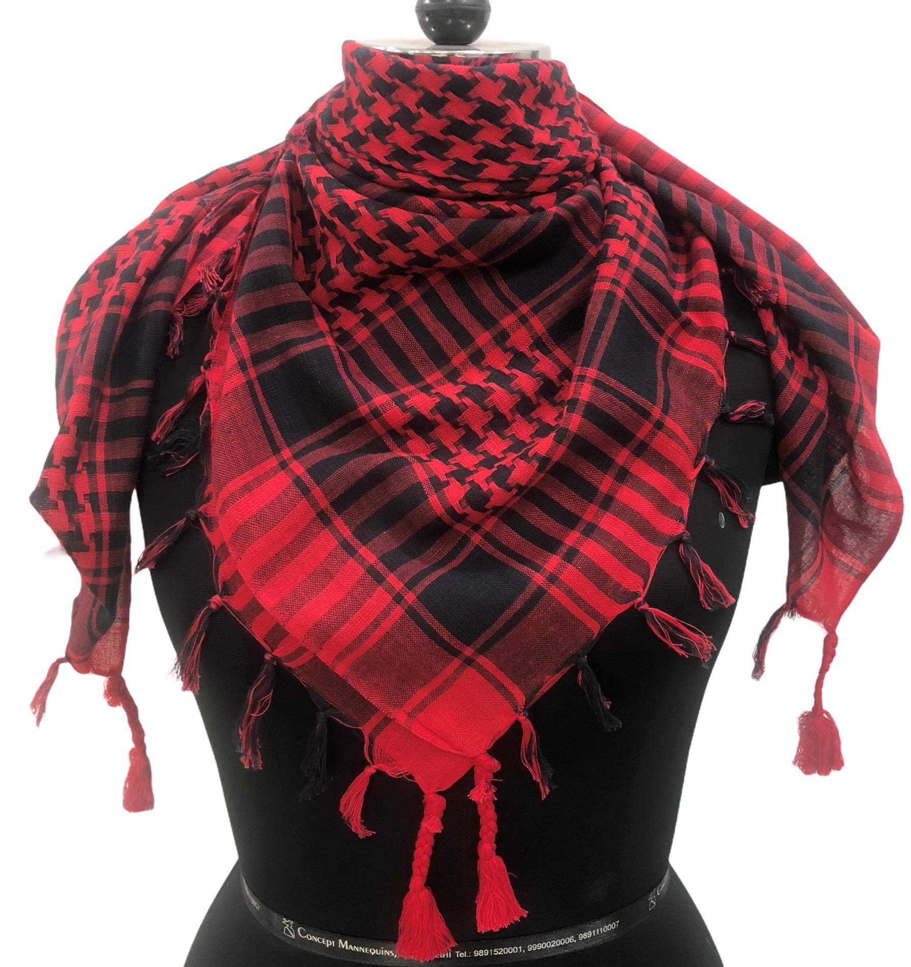 Elu Shemagh Sciarpa Uomo - Donna/100% Cotone Militare Shemagh Keffiyeh Sciarpa Arafat Tactical Desert Rave Bandana Head Wrap