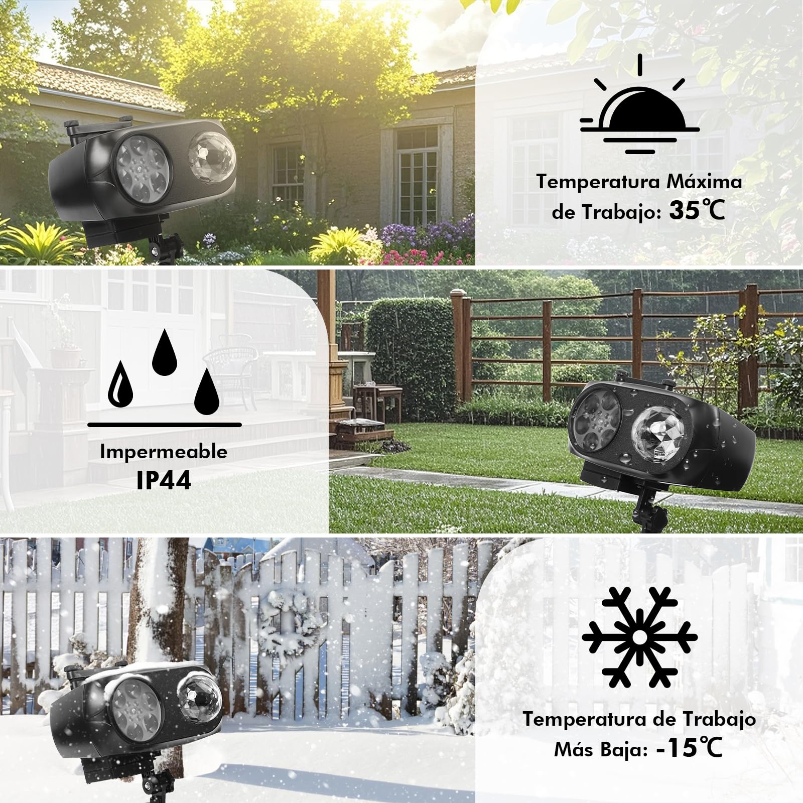 Proyector Navidad y Halloween Exterior Interior, LED Luces de Proyector 96 Patrones & 10 Ondas de Agua Luces Navidad con Control Remoto Impermeable Lámpara de Proyección para Fiestas