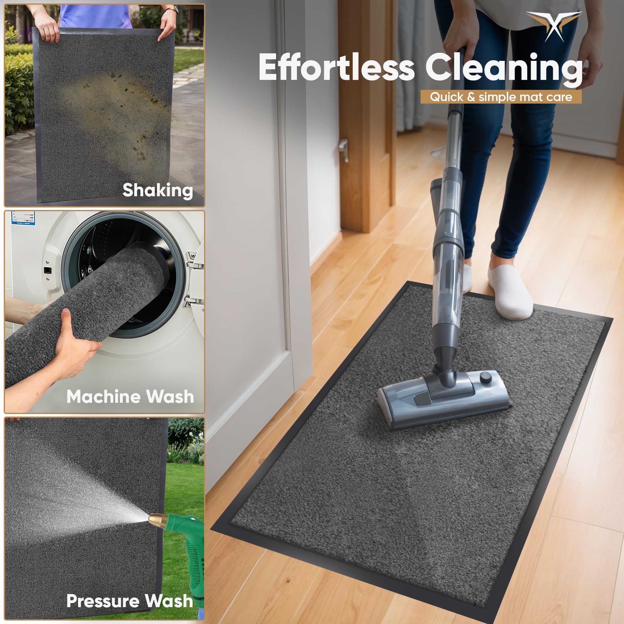 Lexell Non-Slippery Heavy Duty Door Mats, Large & Stylish Washable Rubber Doormats for Indoor & Outdoor - Image 4