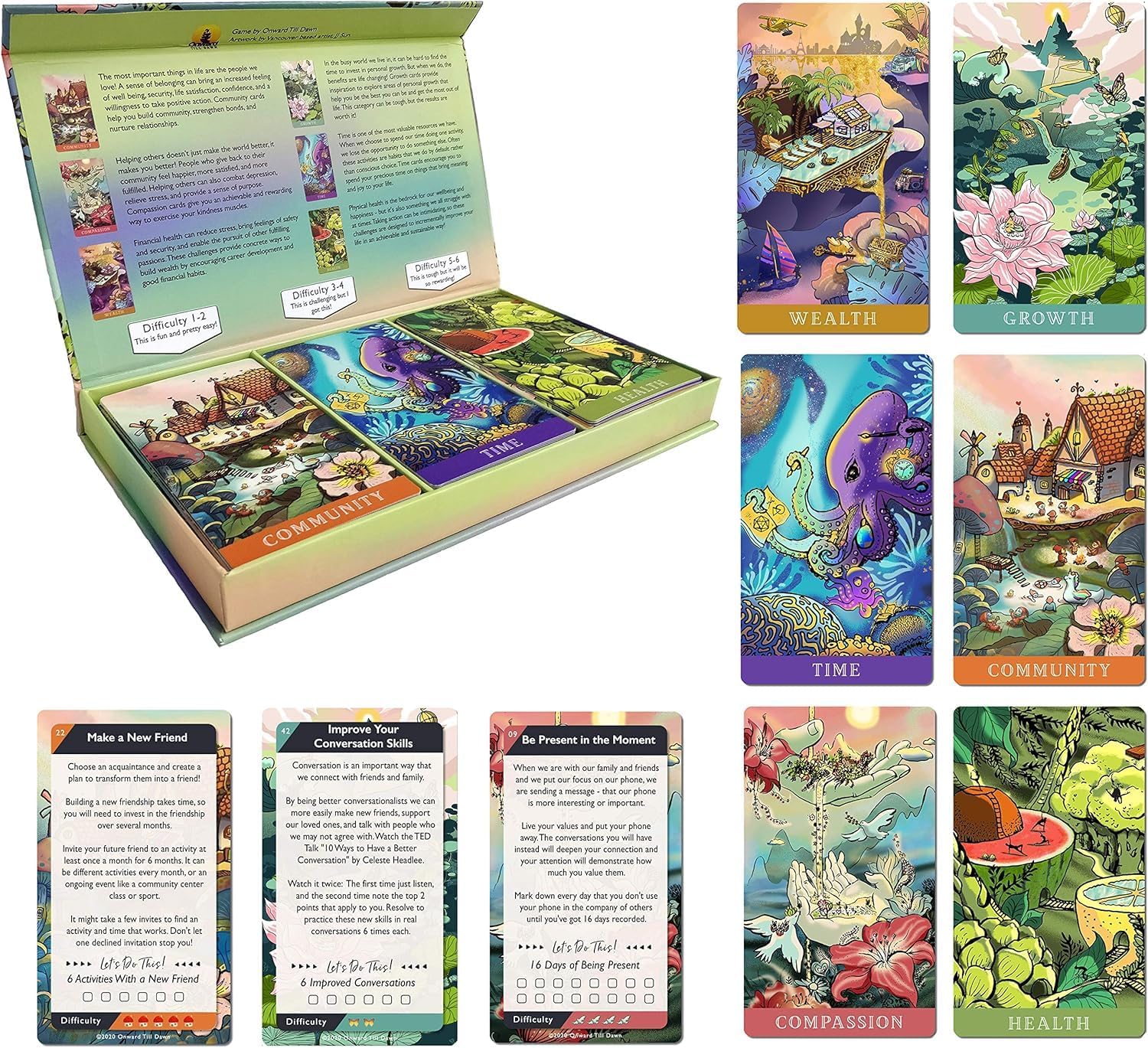 87 Inspirational Challenge Cards to Make Your Life Better! Great for New Year Resolutions Ideas. Good Day Cards: Carpe Diem Collection Motivational Self Help Cards & gift box