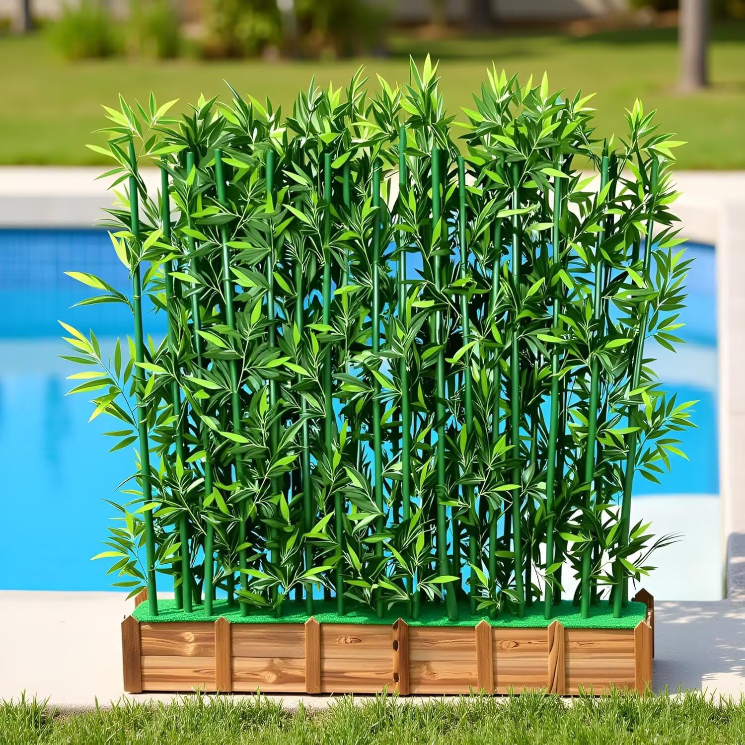 Bambou Artificiel Professionnel – Grands Arbres de Bambou artificiels avec Pot – Brise-Vue pour Restaurants, Bureaux et hôtels – Résistant aux intempéries, Traitement Anti-UV