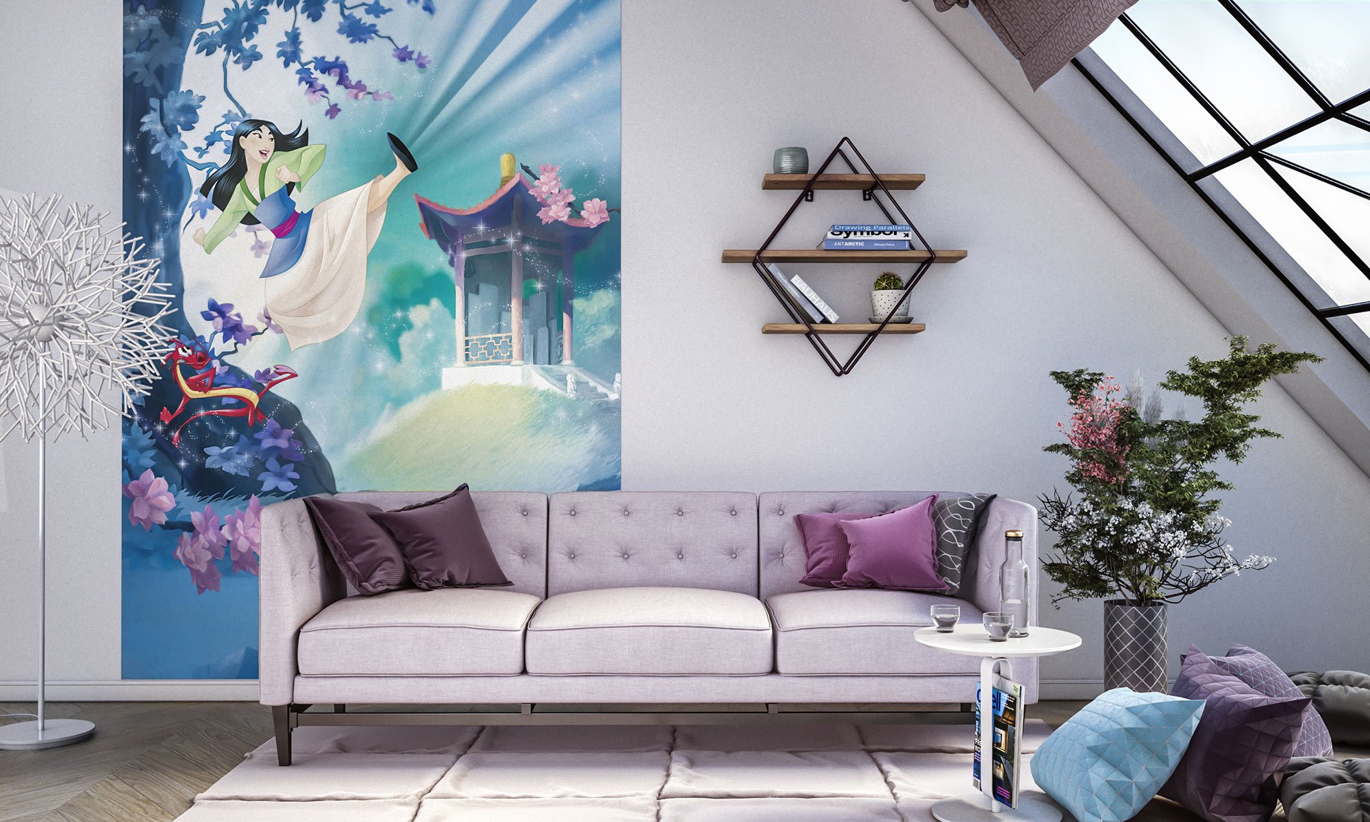 Komar 020-DVD2 Mulan Wallpaper, Assorted Colours