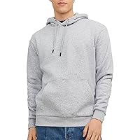 JACK & JONES Felpa con Cappuccio Uomo, Grigio Chiaro