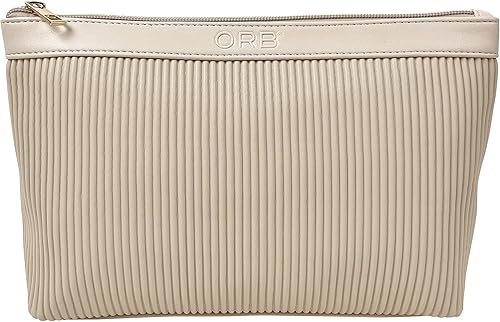 Bolsa de cosméticos y artículos de tocador estilo ORB, CB302BG-Lines-Beige