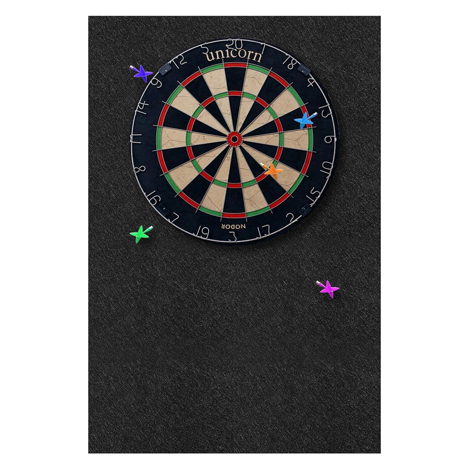 Cible de fléchettes en feutre 60 x 90 cm - Protection murale pour jeu de fléchettes pour cible de fléchettes en liège et carrelage mural - Peut protéger les murs - Noir