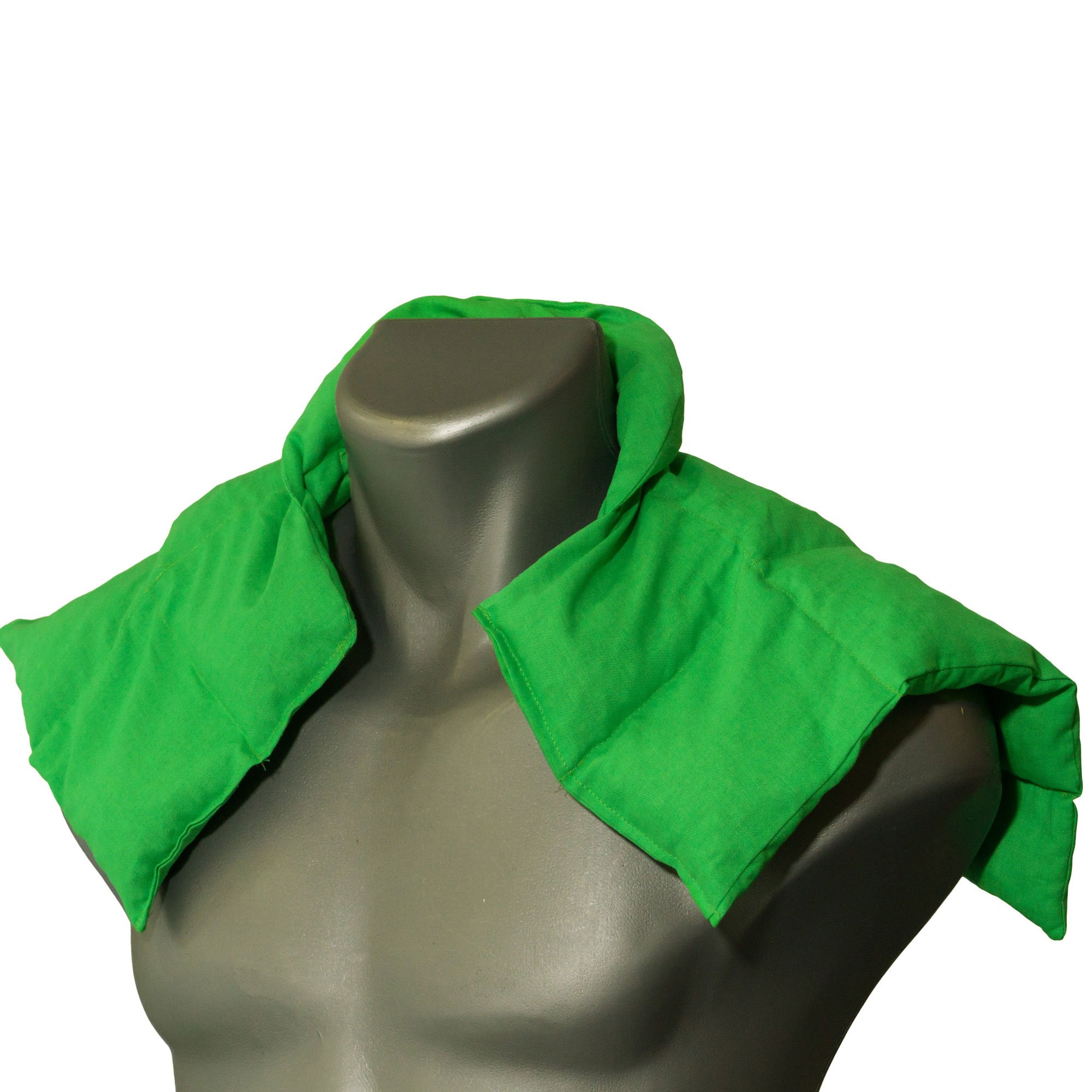 Cuscino termico cervicale XL con farro bio, per collo, spalle e schiena. (verde chiaro, Farro bio) Cuscino termico utilizabile caldo e freddo, riscaldabile nel mircoonde e forno