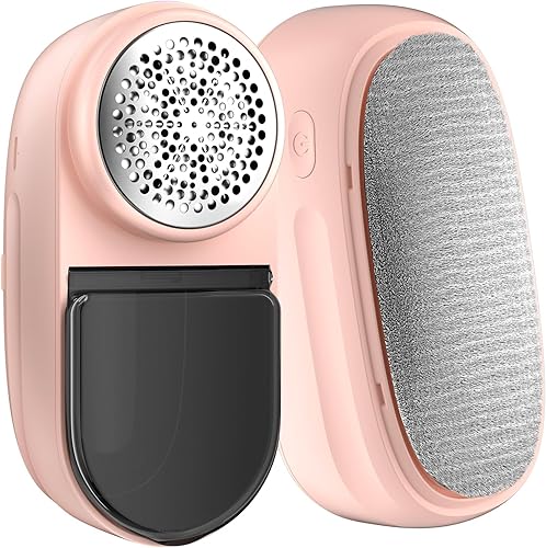 ASNUG Afeitadora de tela, removedor de pelusa recargable de 2600 mAh, afeitadora de suéter con cepillo de pelusa, desfuzzer de suéter para quitar