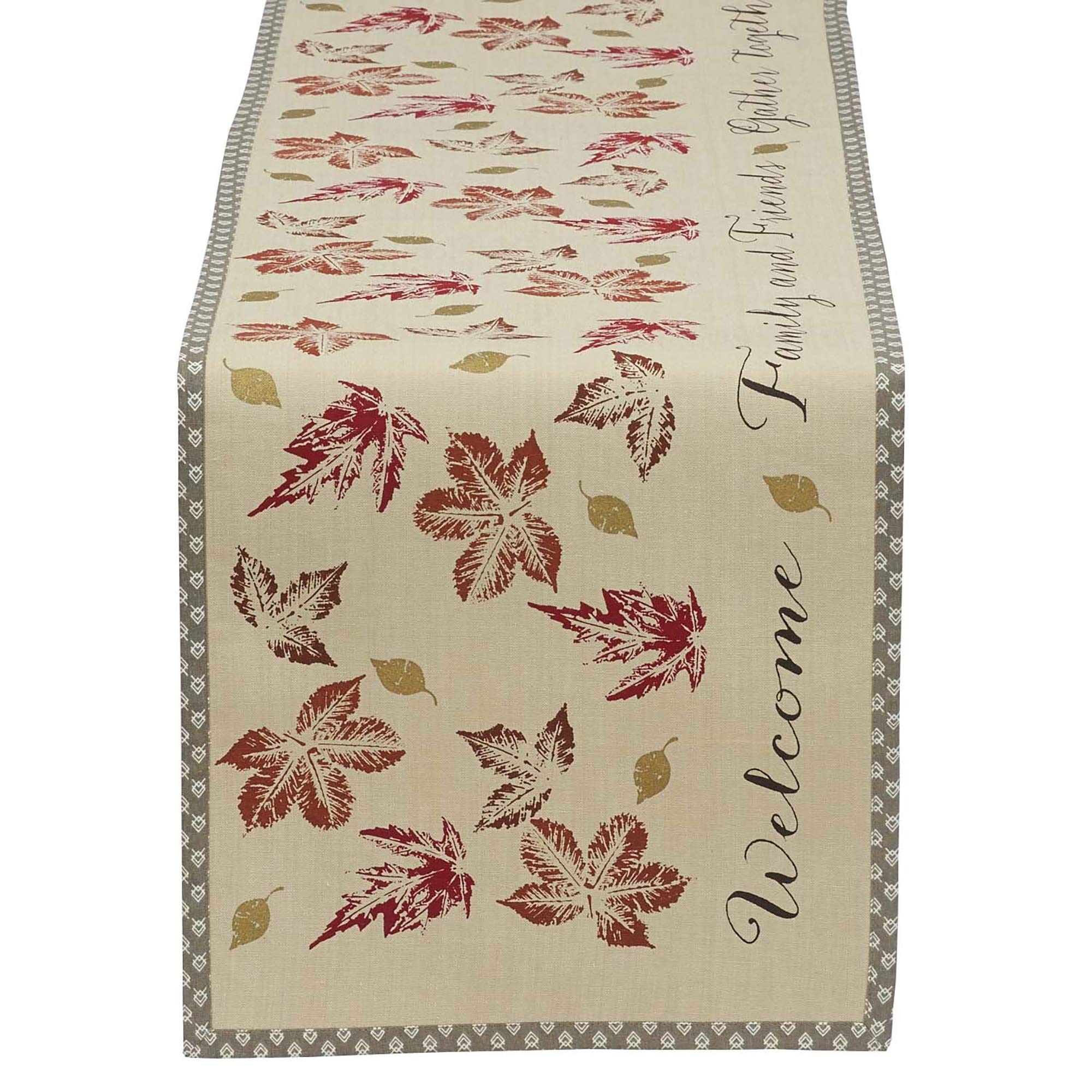 DII 14x72 Cotton Table Runner, Rustic Leaves - Perfect for Fall, Thanksgiving, Catering Events, Dinner Parties, Weddings or Everyday Use