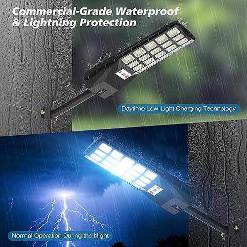 Miniatura 4 de Luces solares impermeables para exteriores, luces solares de 320 para exteriores IP66, 6500K del atardecer al amanecer, sensor de movimiento con