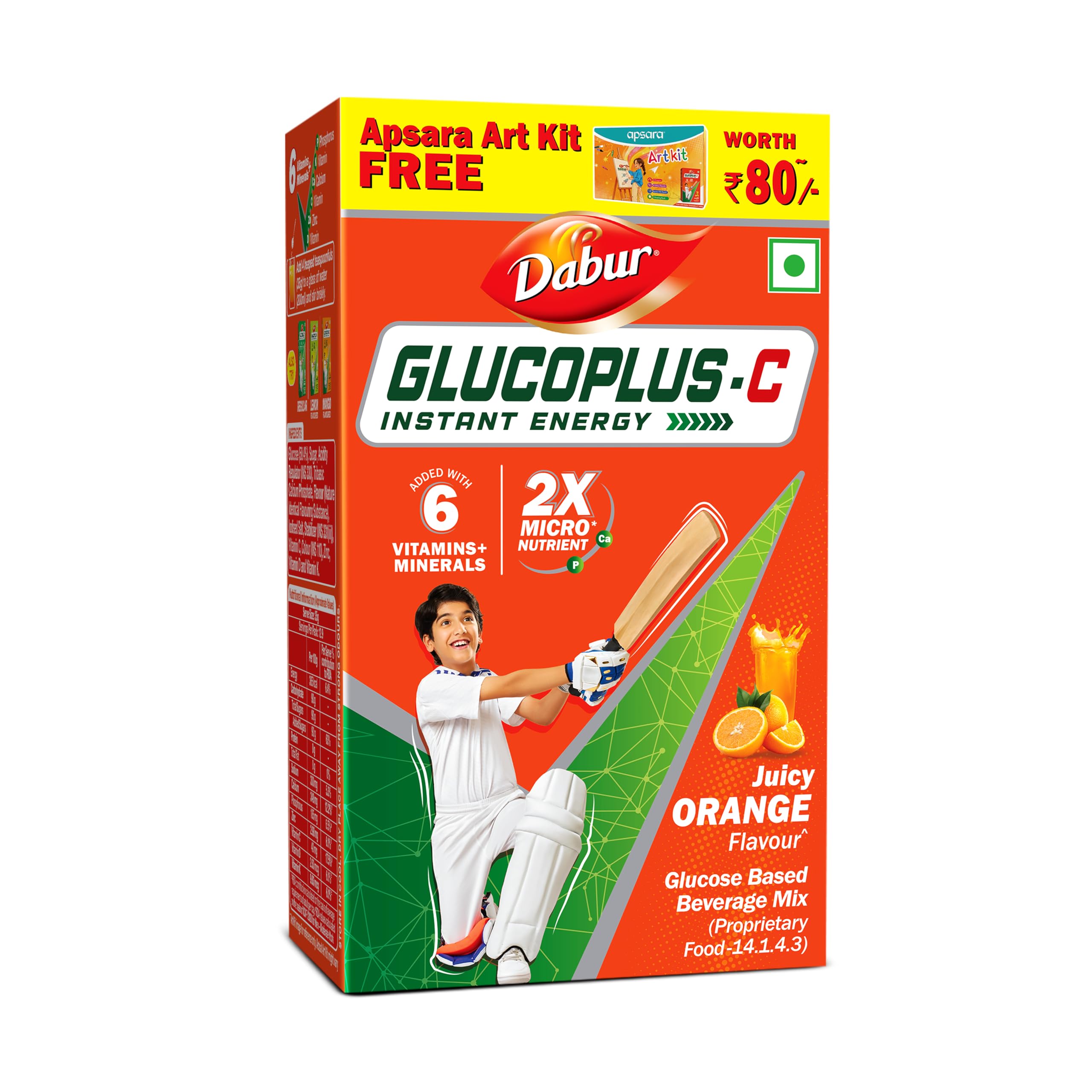 DABUR Glucoplus-C Instant Powder Energy Glucose (Orange Flavour) - 450g | Replenishes Energy | 20% More Glucose In Every Sip | Vitamin C Helps Boosts Immunity | Calcium Supports Bone Health-image-21