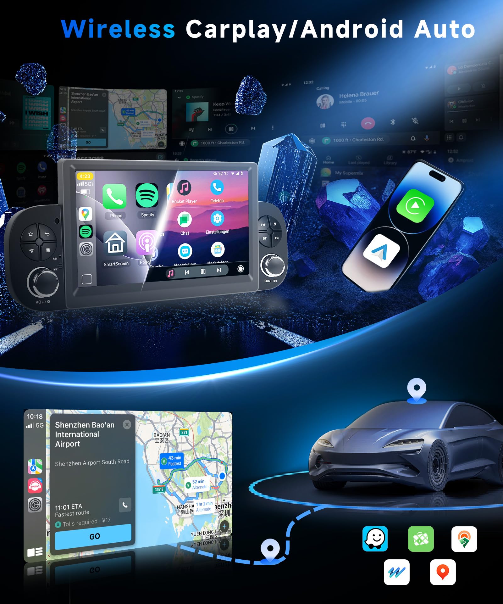 VECHTEL 4G+64G Autoradio Android 15 per FIAT Panda 2013 2014 2015 2016 2017 2018 2019 2020, 7 Pollice HD Schermo Auto Radio co Carplay Android Auto senza Fili GPS WiFi USB Bluetooth FM RDS Retrocamera