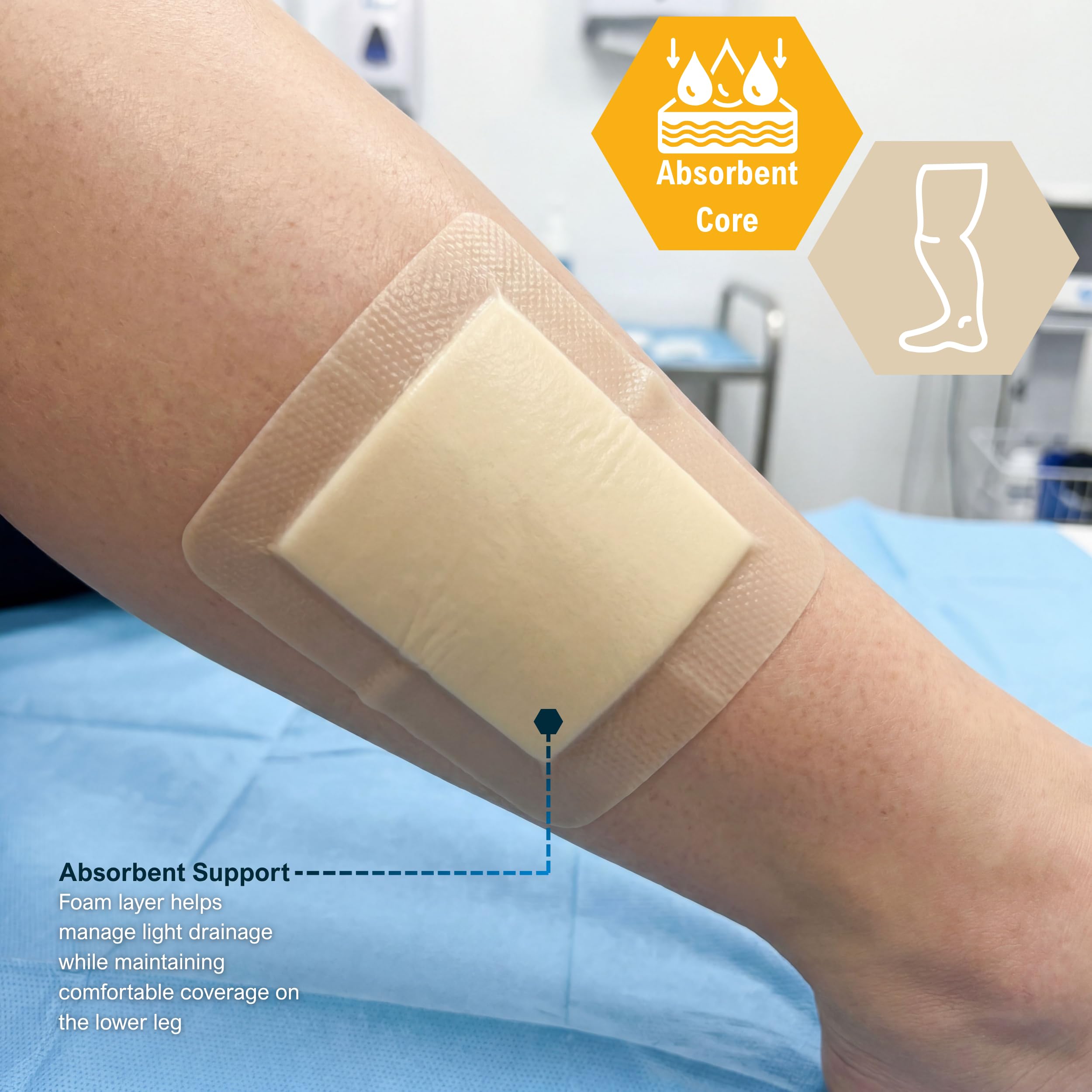 Medpride Wundkompressen mit Silikonumrandung, 10,2 x 12,7 cm, 10 Stück