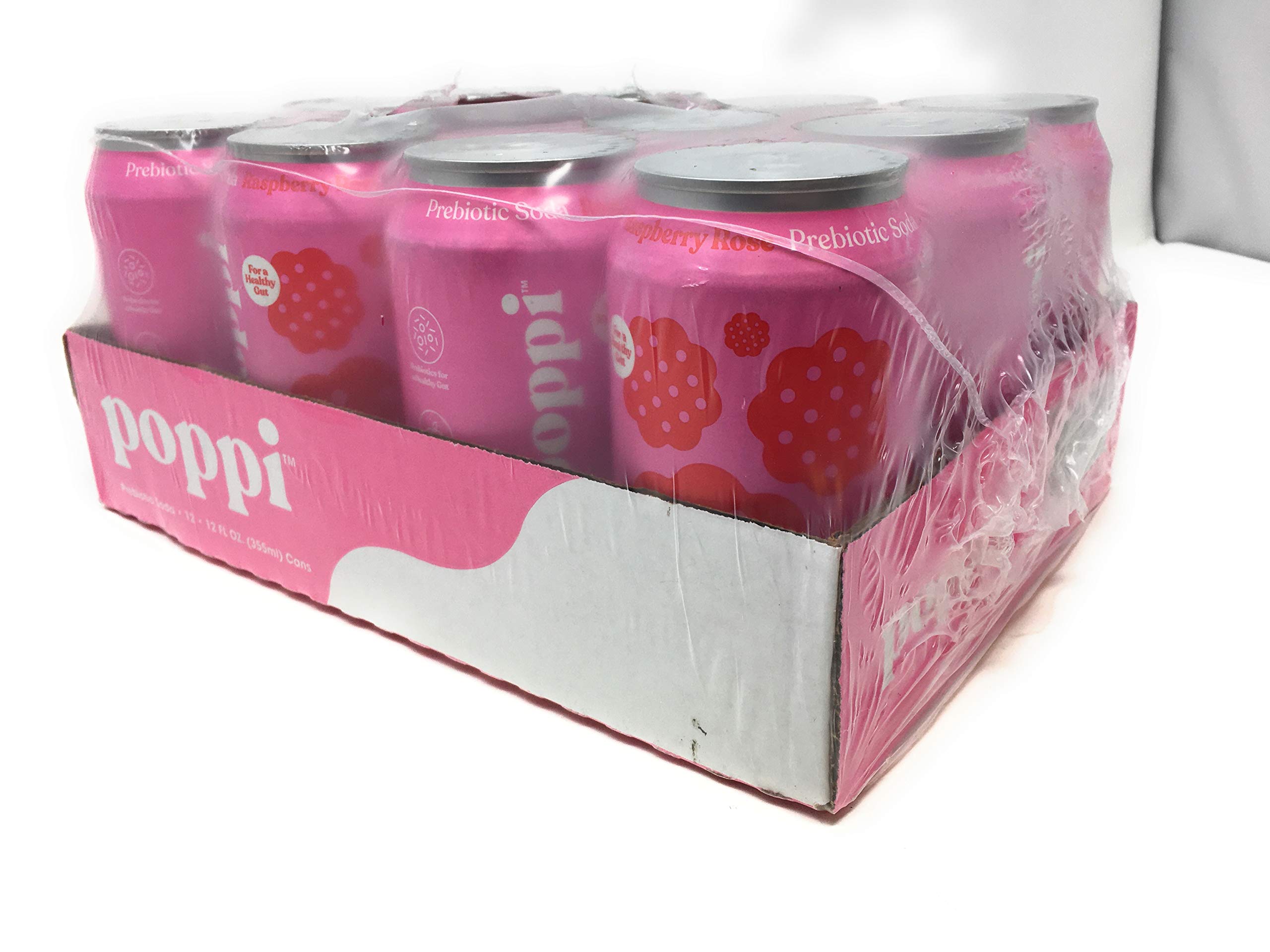 Soda Prebiotic Raspberry Rose, 12 Ounce, 12 Pack