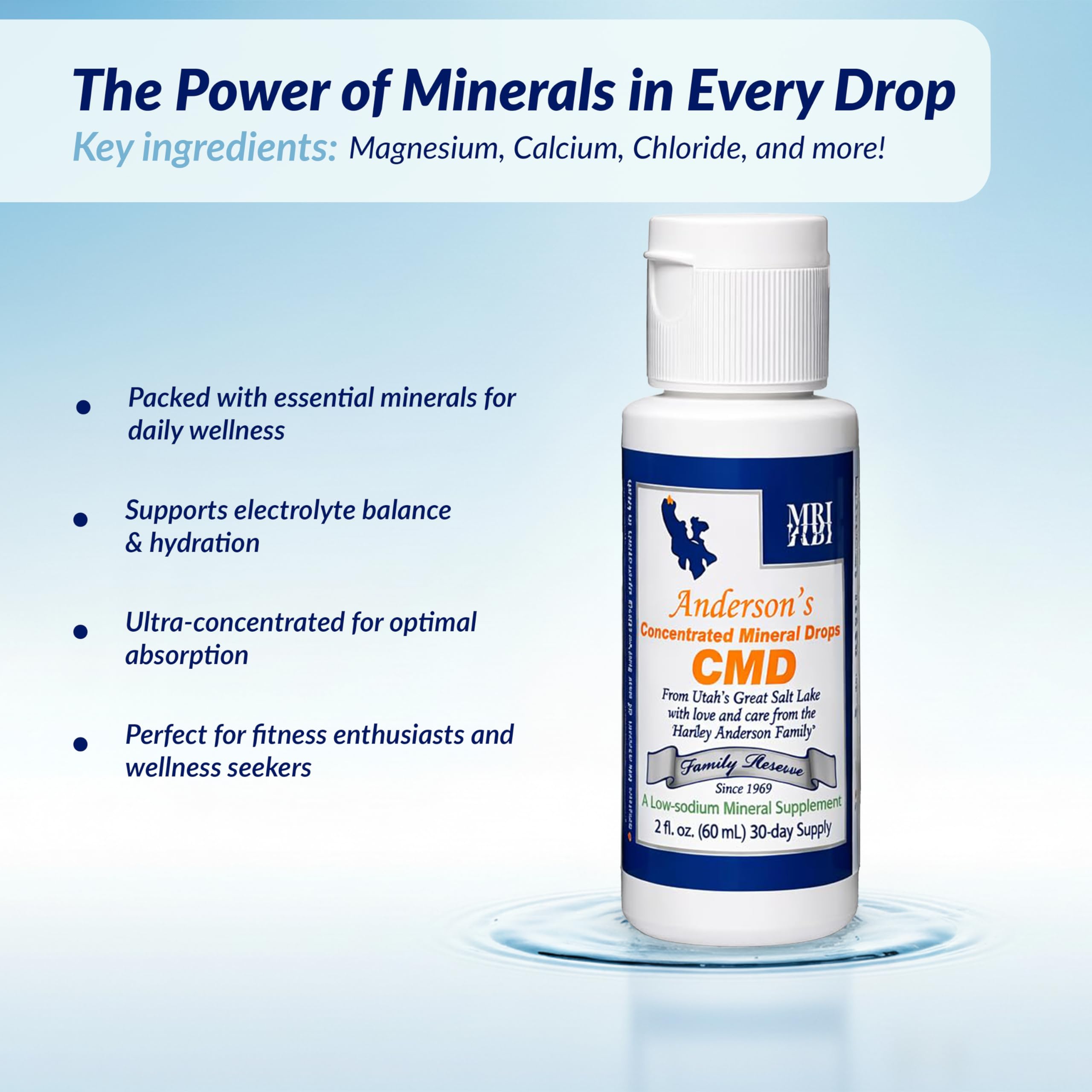CMD Concentrated Mineral Drops Liquid (Pack of 2) | Trace Mineral Supplement for Hydration Support & Daily Use | 60 ml Each | Easy Mix Formula 1