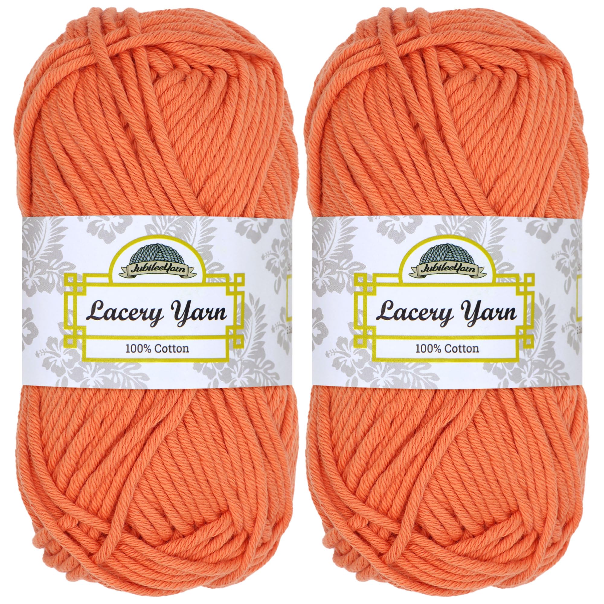 Hilo de algodón de peso voluminoso en color naranja claro 1546, pack de 2 madejas de 100g