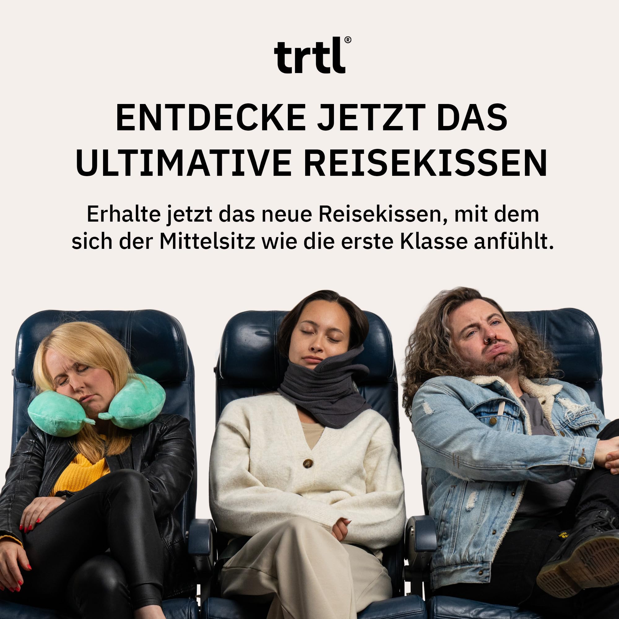 trtl Travel Pillow Grau | Nackenkissen für Flugzeug & Auto | Ergonomisches Reisekissen | Einzigartiges Stützsystem | Waschmaschinenfest