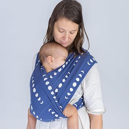 Masilo Organic Cotton Ergonomic Baby Wrap Carrier, Soft & Lightweight from Birth to 12kg - Godilo Luna Large