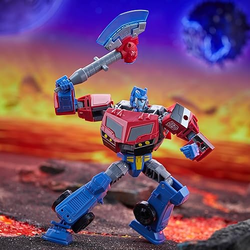 Miniatura 6 de Transformers Legacy United Voyager Class Animated Universe Optimus Prime, figura de acción de conversión de 7 pulgadas, 8+