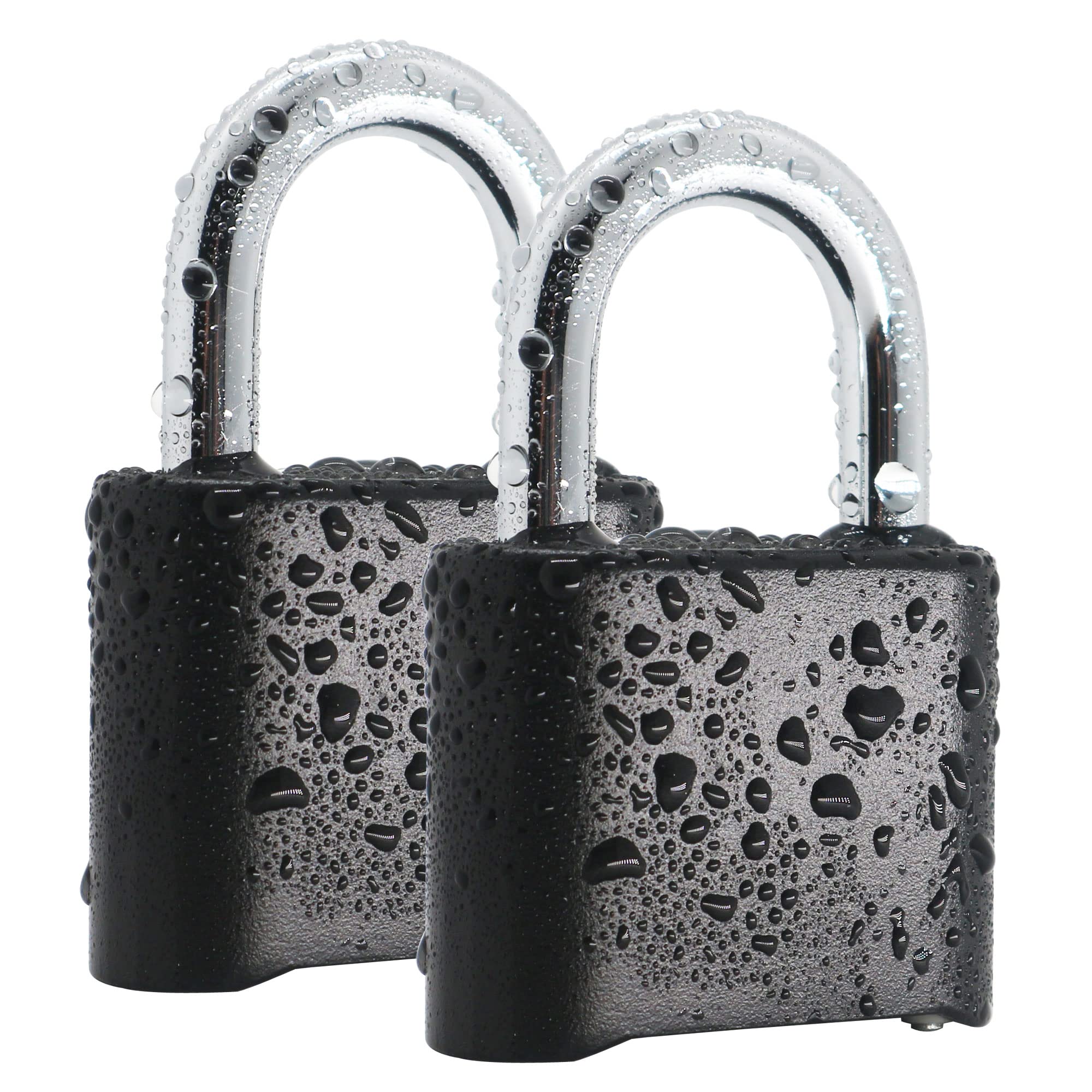 Combination Lock,V-Resourcing® Heavy Duty 4 Digit Outdoor Padlock for School Gym Locker, Sports Locker, Fence, Toolbox, Case, Hasp Storage (Black,2 Pack)