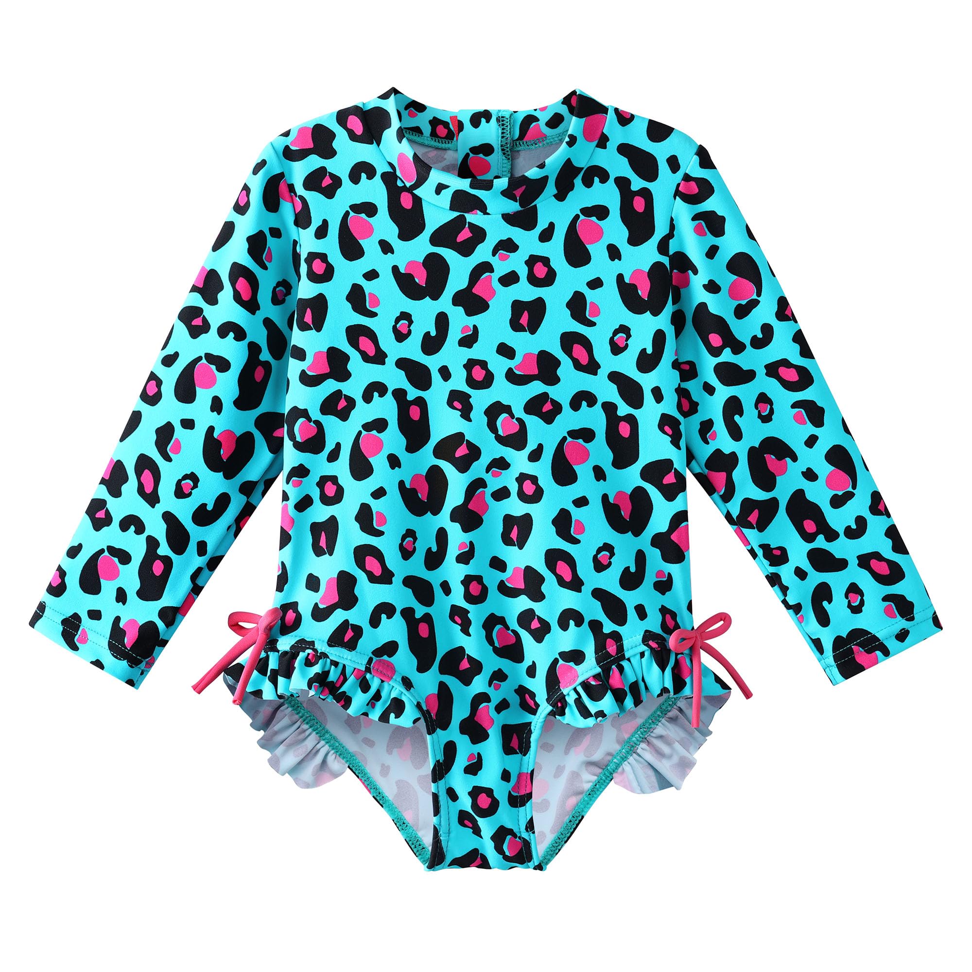 XFGIRLS Baby/Toddler Girls Swimsuit Long Sleeve One-Piece Bathing Suit Rash Guard for Kids UPF 50+ Swimwear