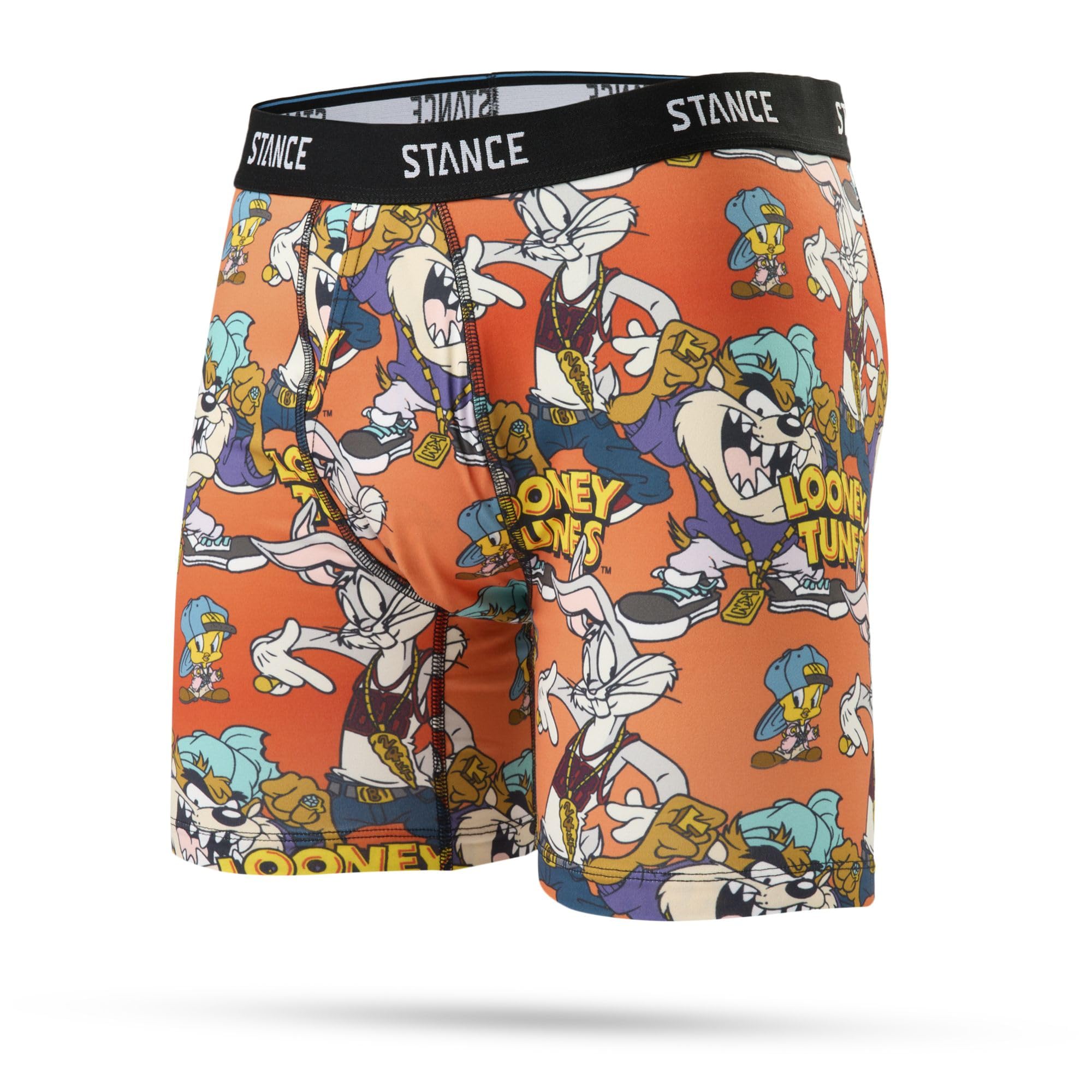 Stance Looney Tunes Men's Boxer Briefs Black Patterned Bugs Taz Tweety Multi Poly Shorts Underwear Large