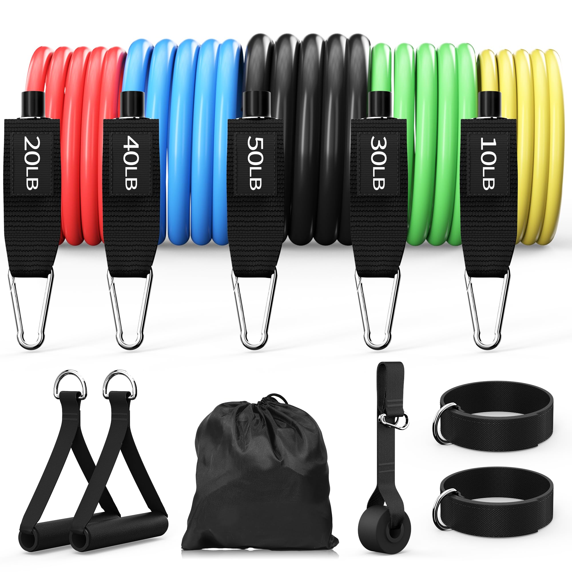 Resistance Bands Exercise Bands Set for Working Out Resistance Bands with Handles Home Gym Workout Bands Fitness Equipment