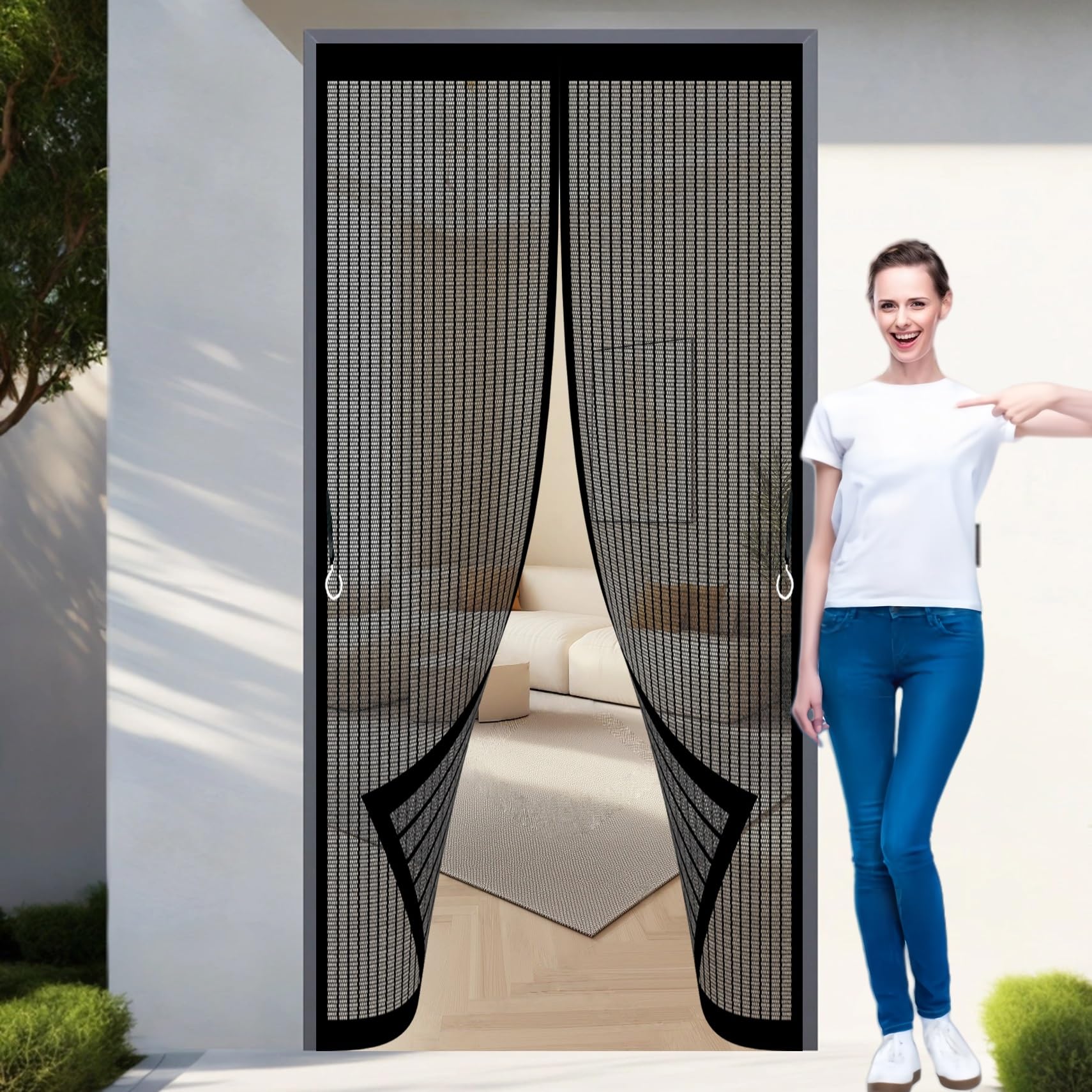 Moustiquaire porte aimantée pour stopper les insectes sans percer