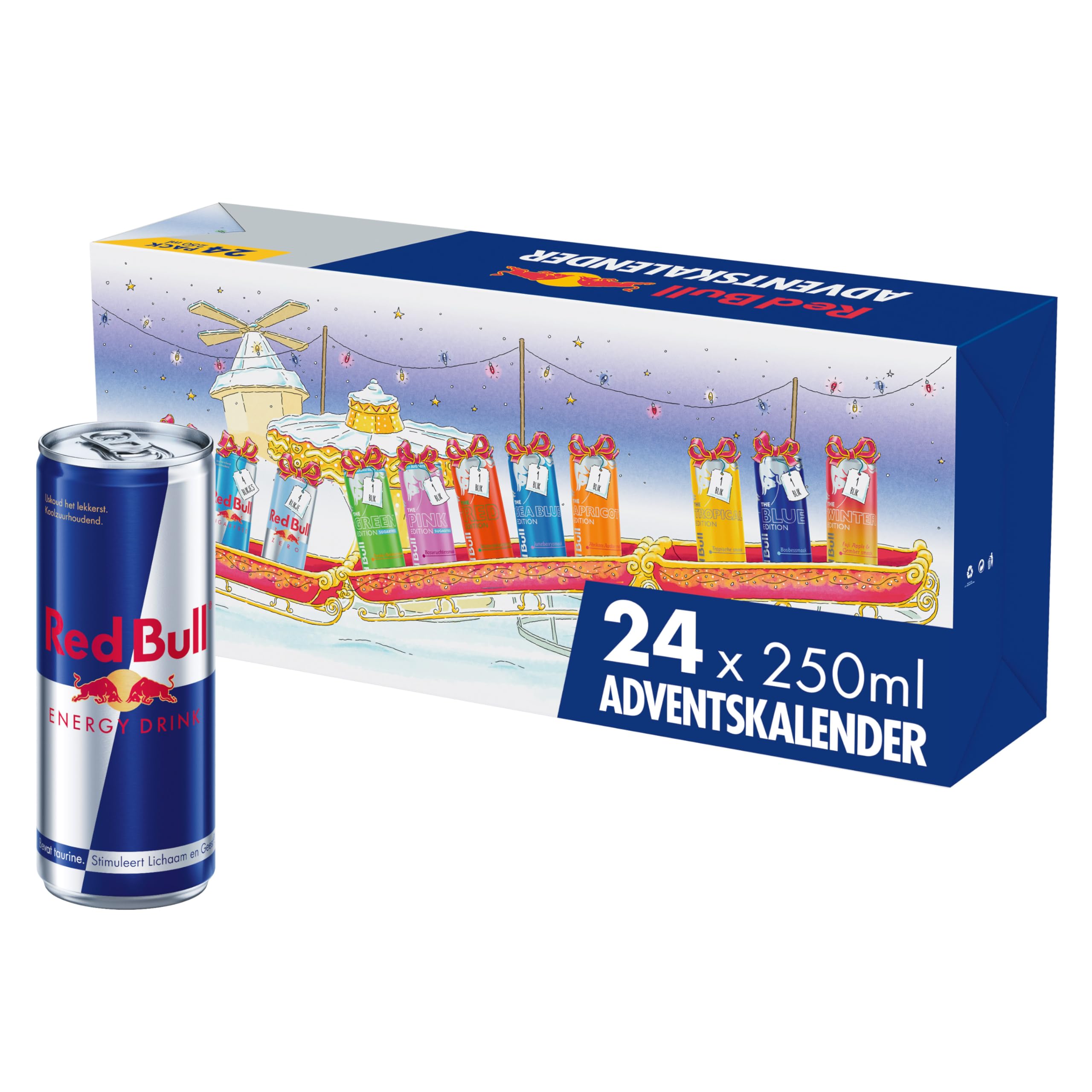 Red Bull Energy Drink Advent Calendar 2025, Official Limited Edition Red Bull Christmas Calendar, Advent Calendar Christmas Gift, 24 x 250 ml