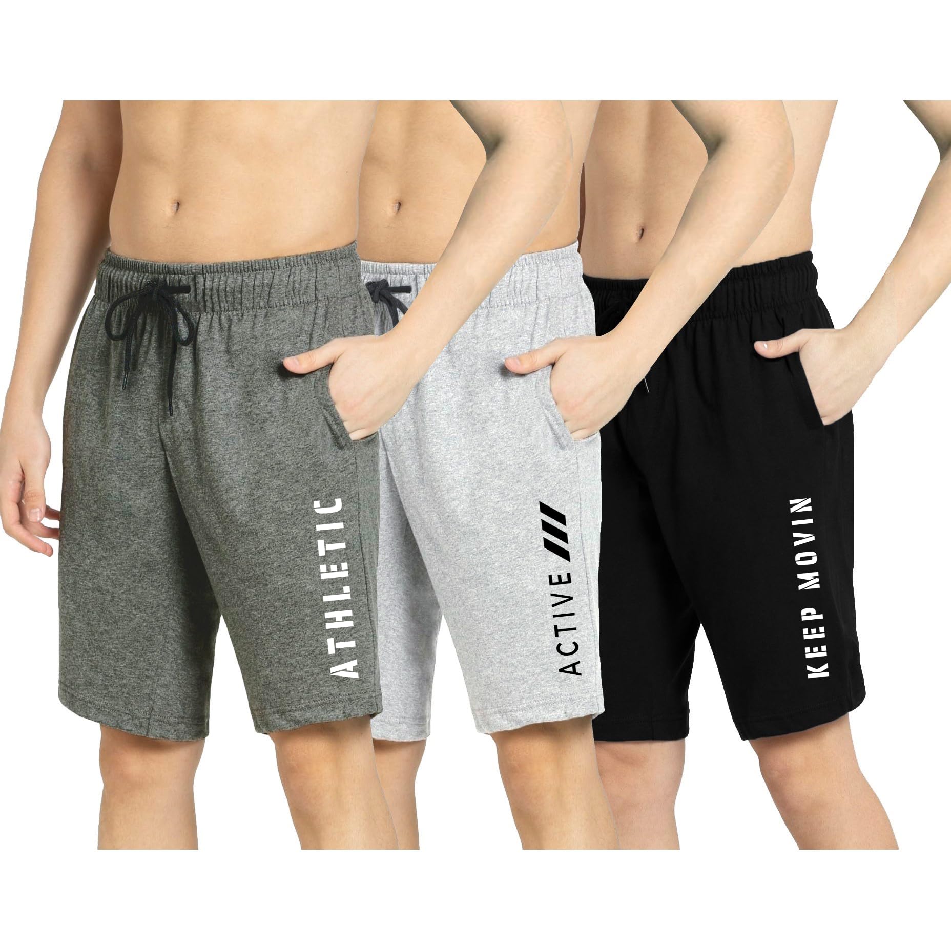 KART BLACK Mens Regular Fit Shorts with Pocket/Casual Knit Shorts/Combo Pack of 3/Summer Shorts (3XL, MS_Blk_Gry_Andr) (B0CDXRLWHB) Amazon Price History, Amazon Price Tracker