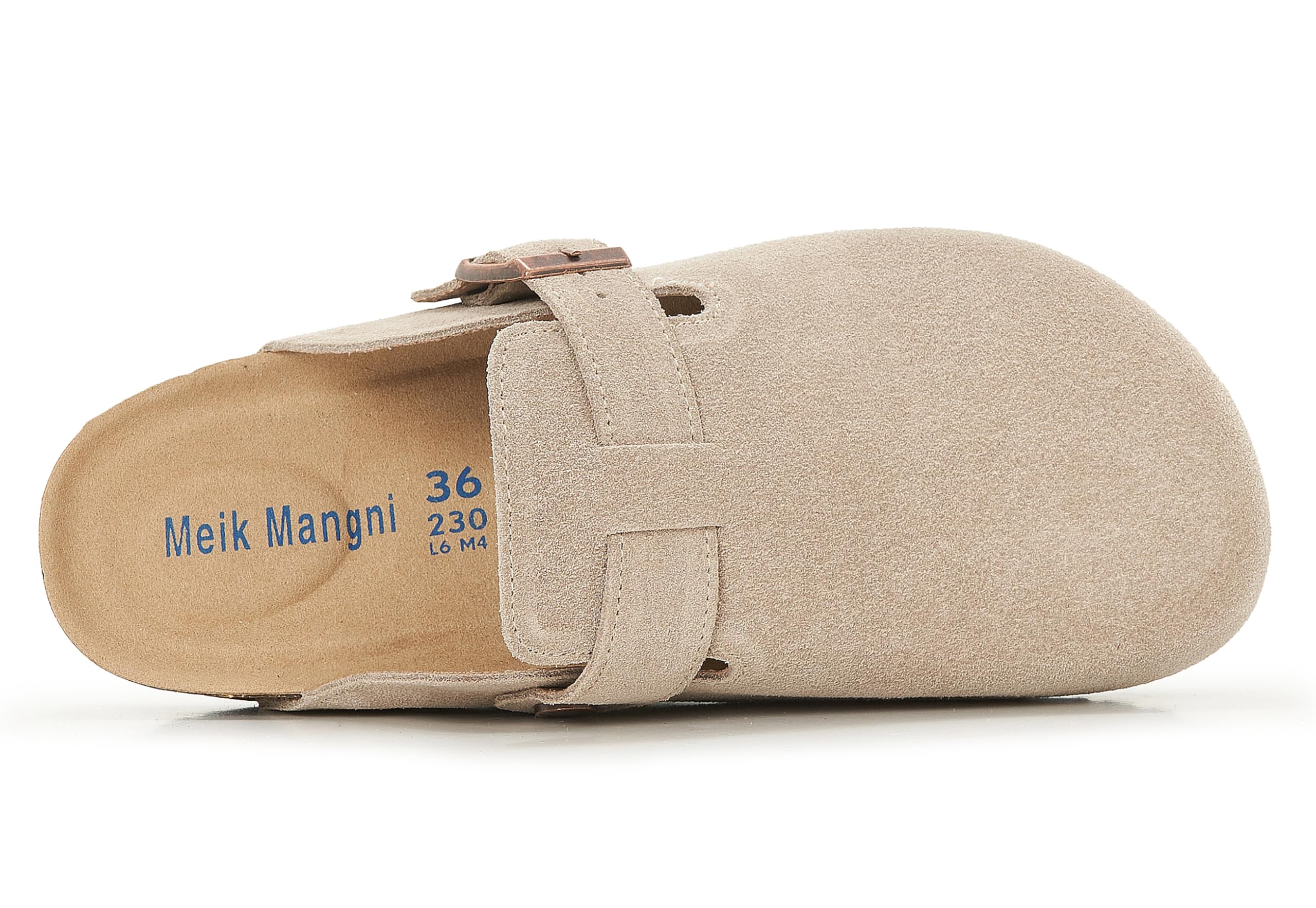 Meik Mangni Wildleder Clogs für Damen Herren Komfort Kartoffel Schuhe mit Arch Support Frauen aus Leder rutschfest Pantoletten mit Weiches Kork Fußbett,Gr.36-47 EU