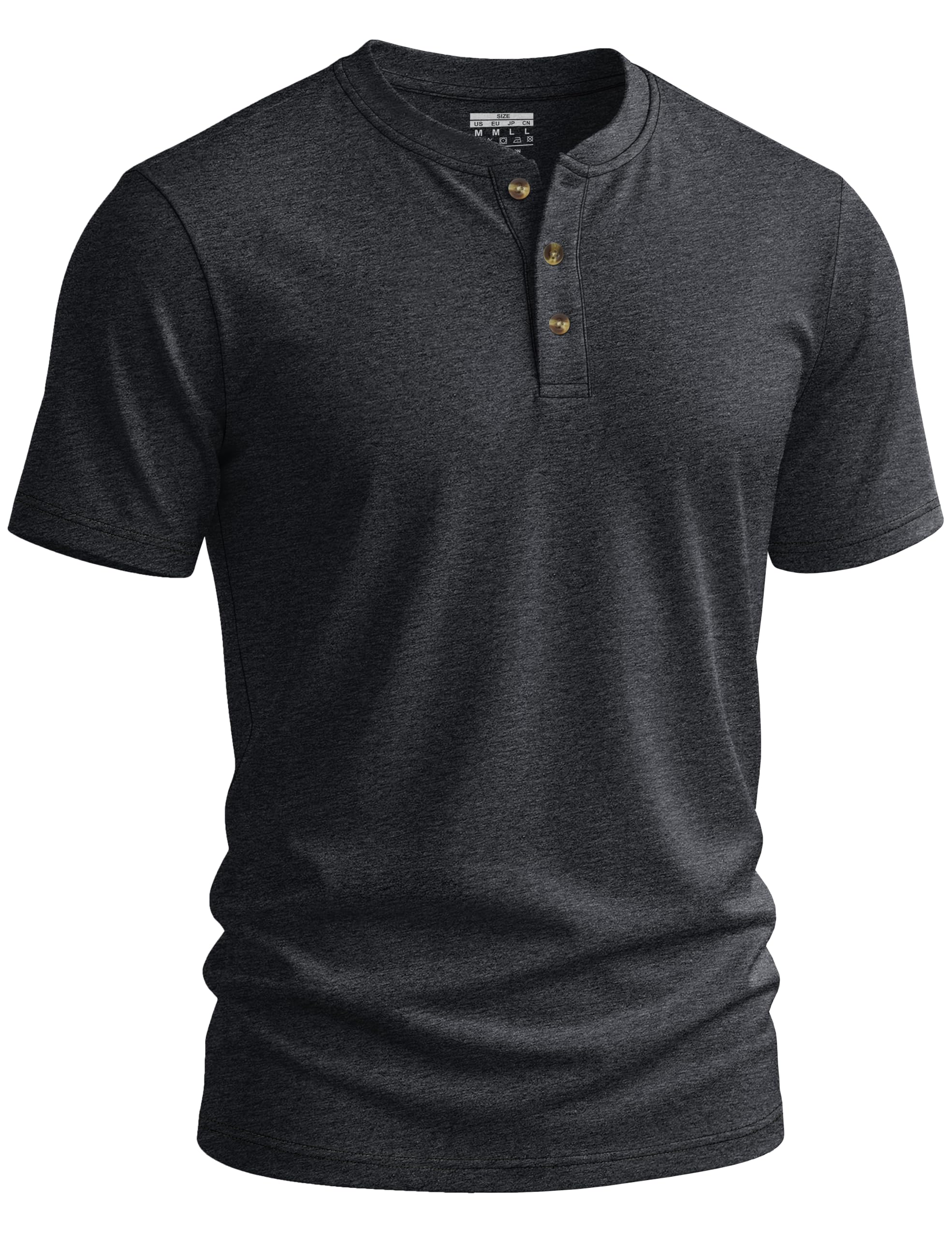 TACVASEN Henley Tshirt Herren Sommer Baumwolle Shirt mit Knopfleiste | Freizeitshirt Basic Casual Shirts Atmungsaktive Arbeits Leicht Obertail Regular Fit